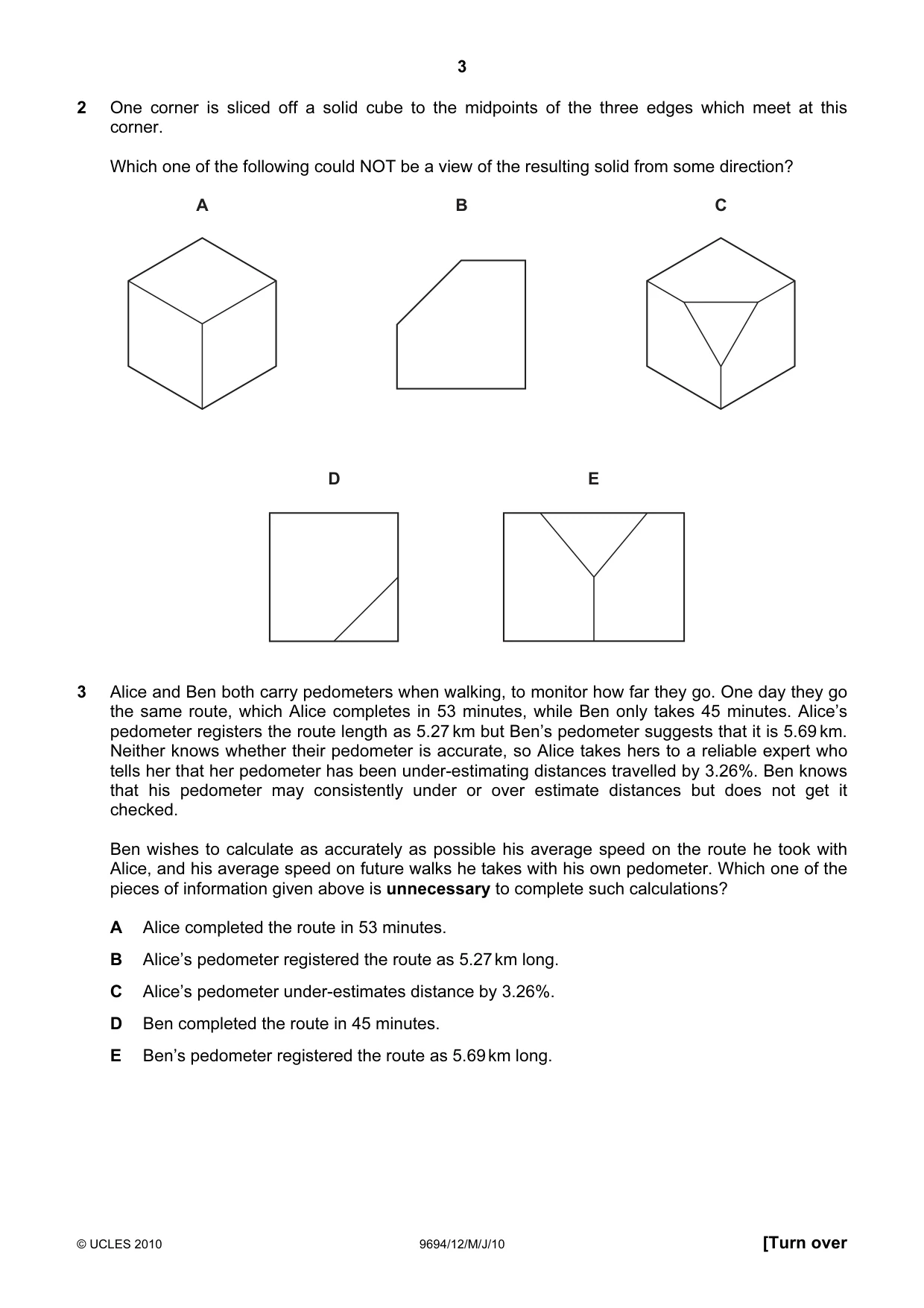 Cambridge A Level Thinking Skills 9694 2010 May/June Paper 1 · Variant 2 question paper, page 3 of 20