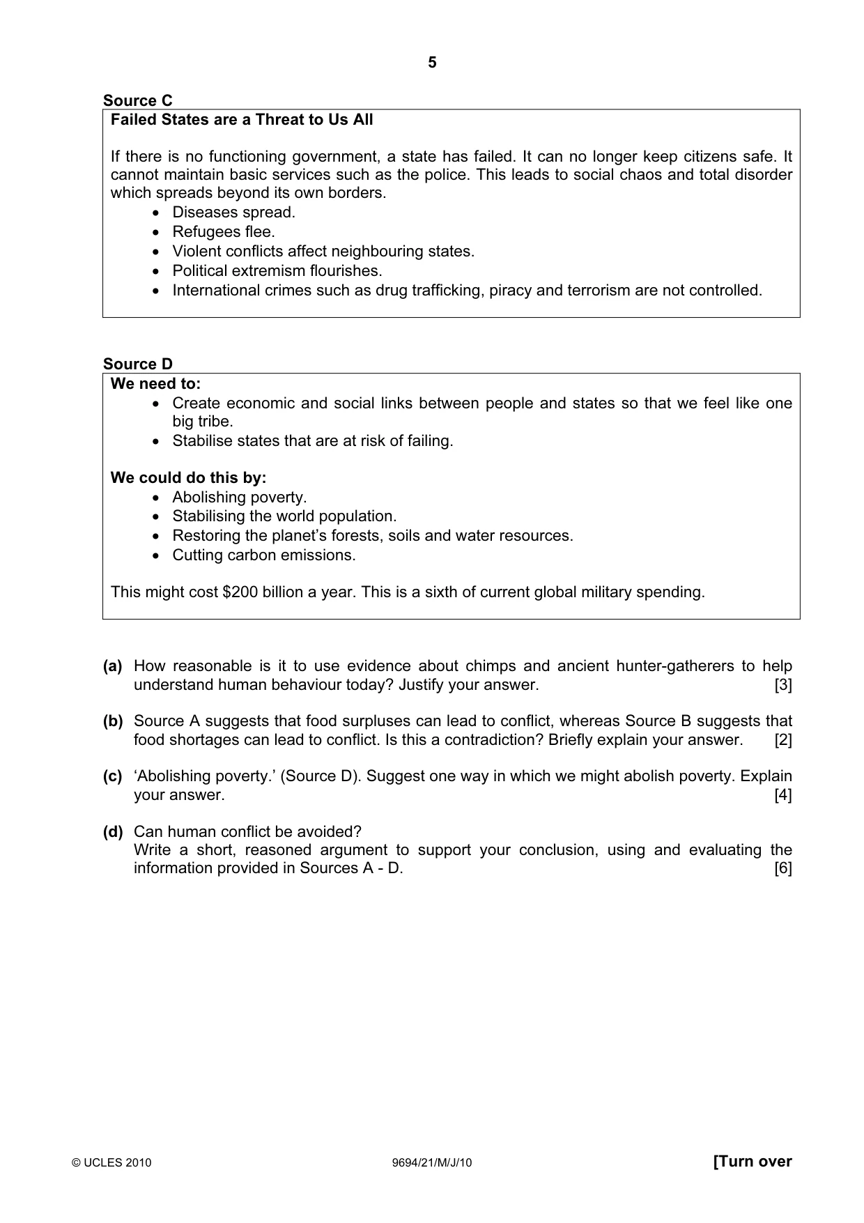 Cambridge A Level Thinking Skills 9694 2010 May/June Paper 2 · Variant 1 question paper, page 5 of 8