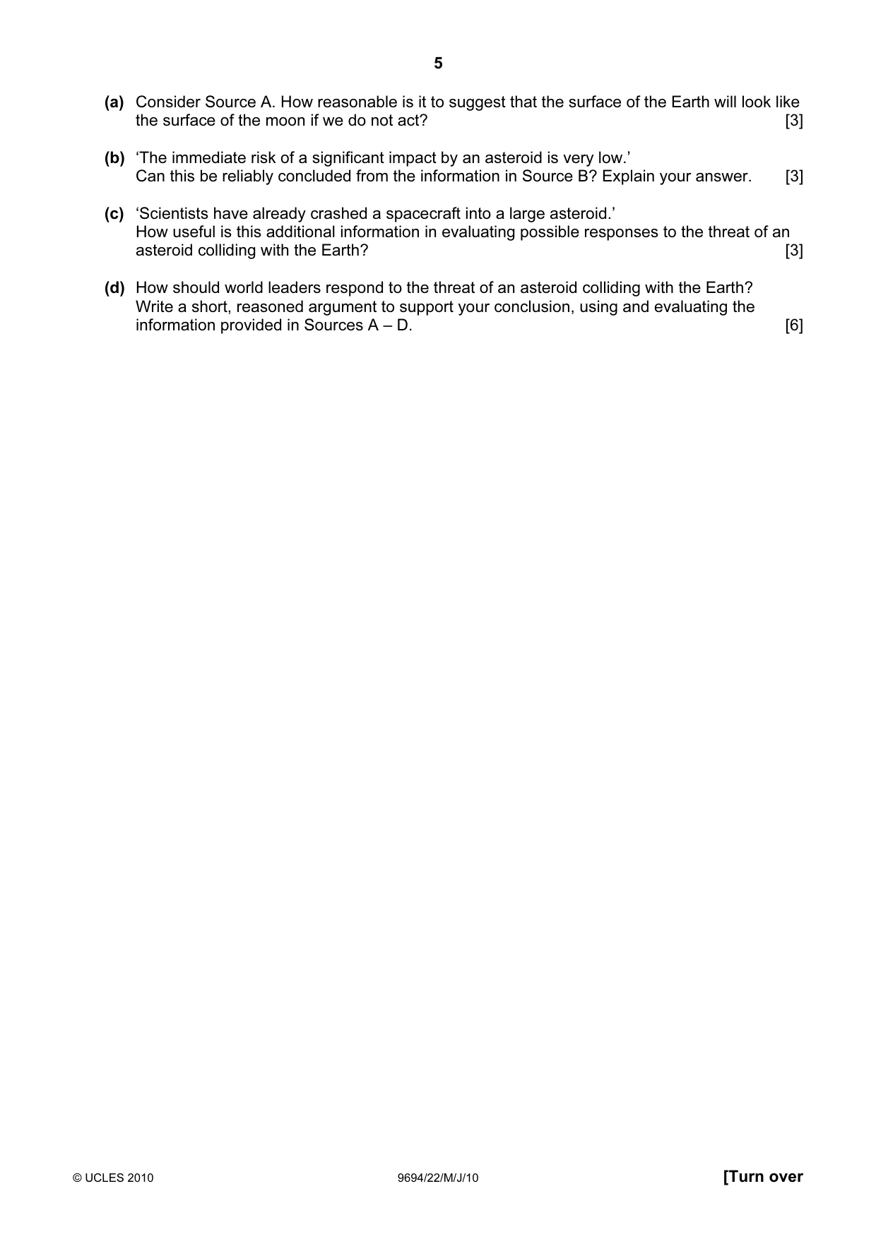 Cambridge A Level Thinking Skills 9694 2010 May/June Paper 2 · Variant 2 question paper, page 5 of 8