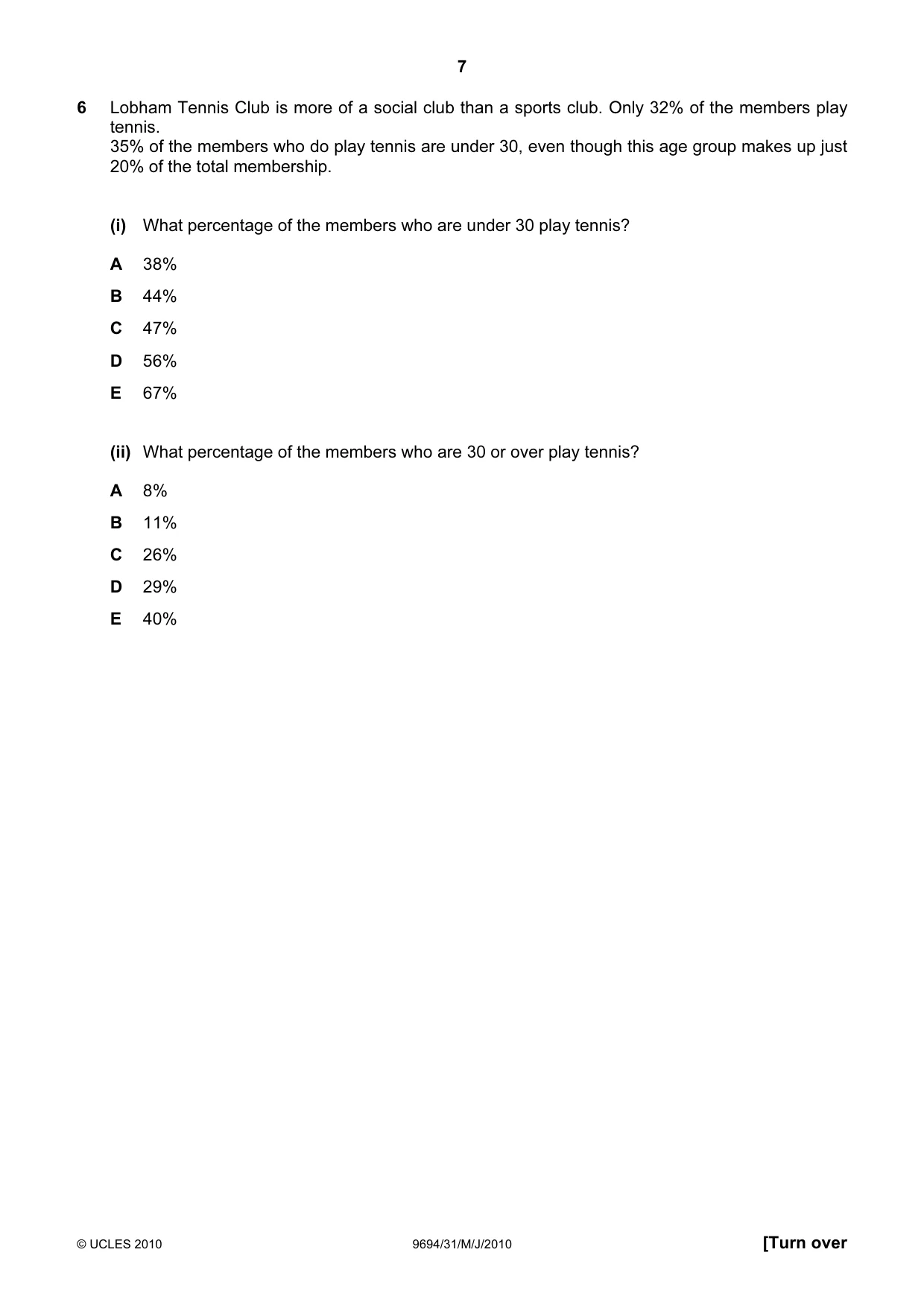 Cambridge A Level Thinking Skills 9694 2010 May/June Paper 3 · Variant 1 question paper, page 7 of 24