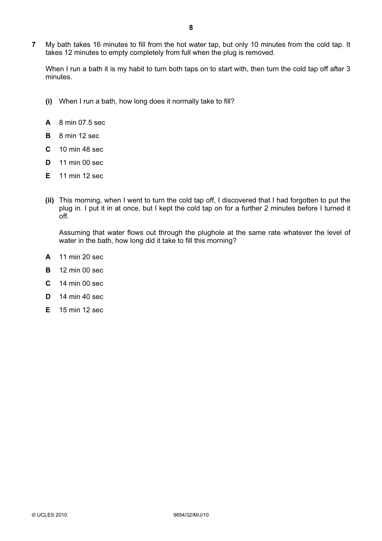 Cambridge A Level Thinking Skills 9694 2010 May/June Paper 3 · Variant 2 question paper, page 8 of 24