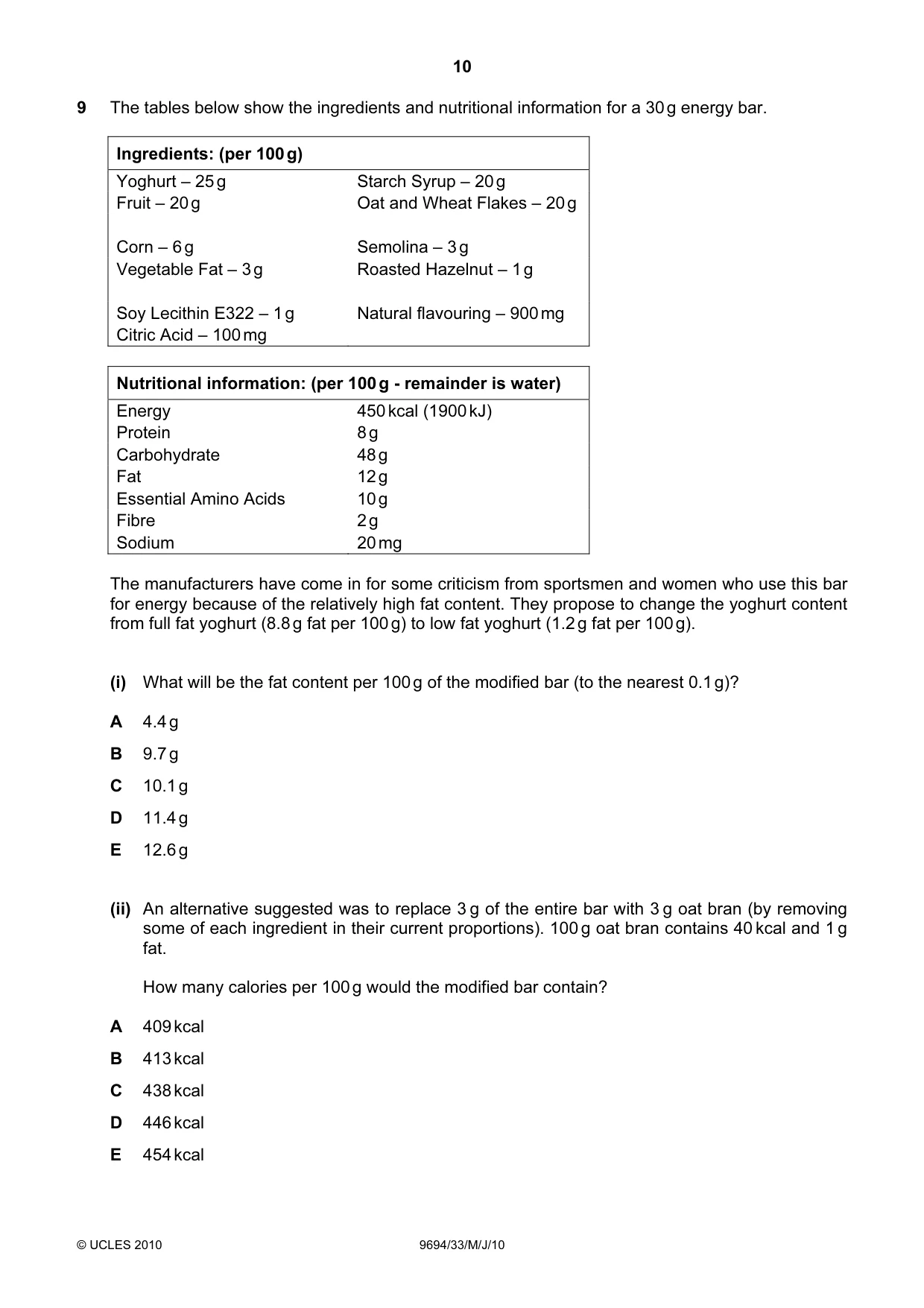 Cambridge A Level Thinking Skills 9694 2010 May/June Paper 3 · Variant 3 question paper, page 10 of 24