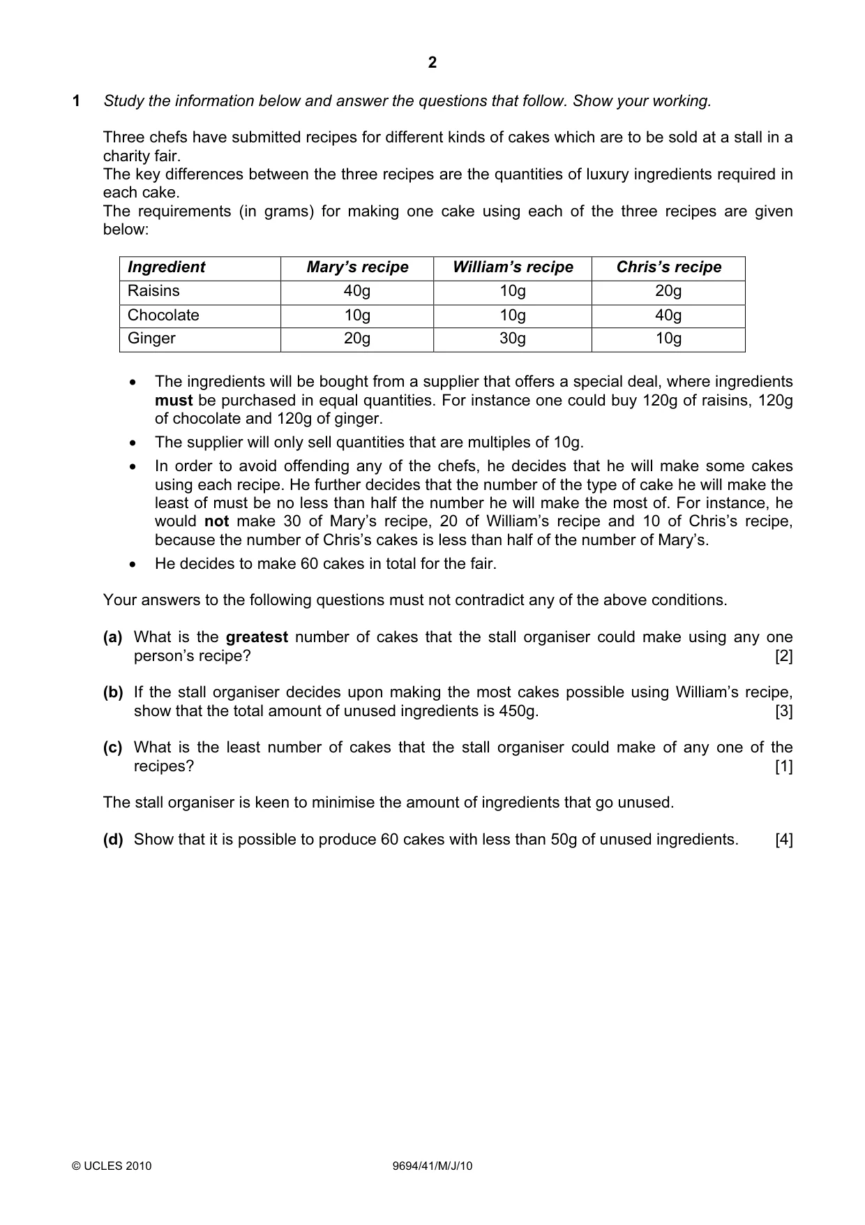 Cambridge A Level Thinking Skills 9694 2010 May/June Paper 4 · Variant 1 question paper, page 2 of 12