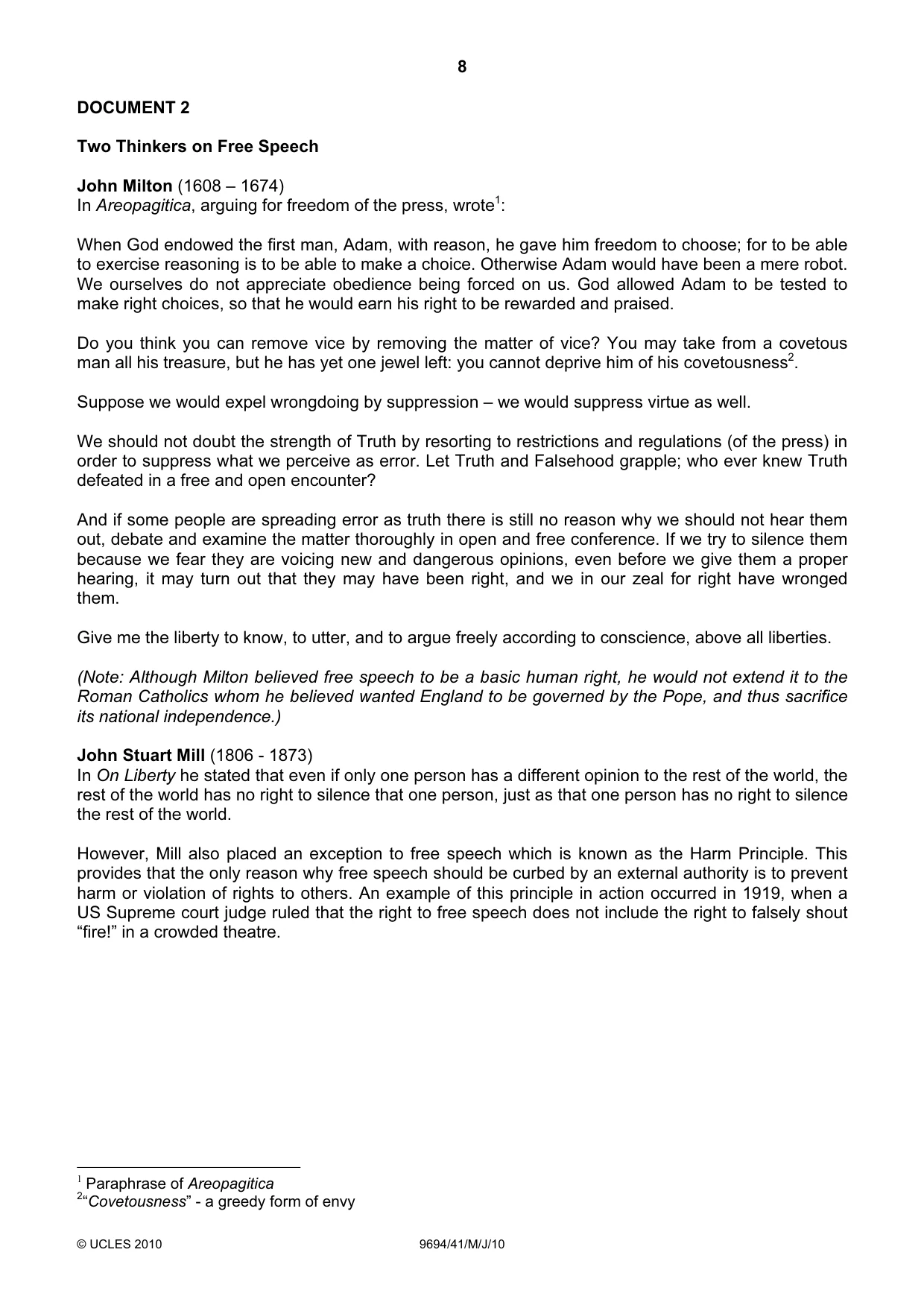 Cambridge A Level Thinking Skills 9694 2010 May/June Paper 4 · Variant 1 question paper, page 8 of 12