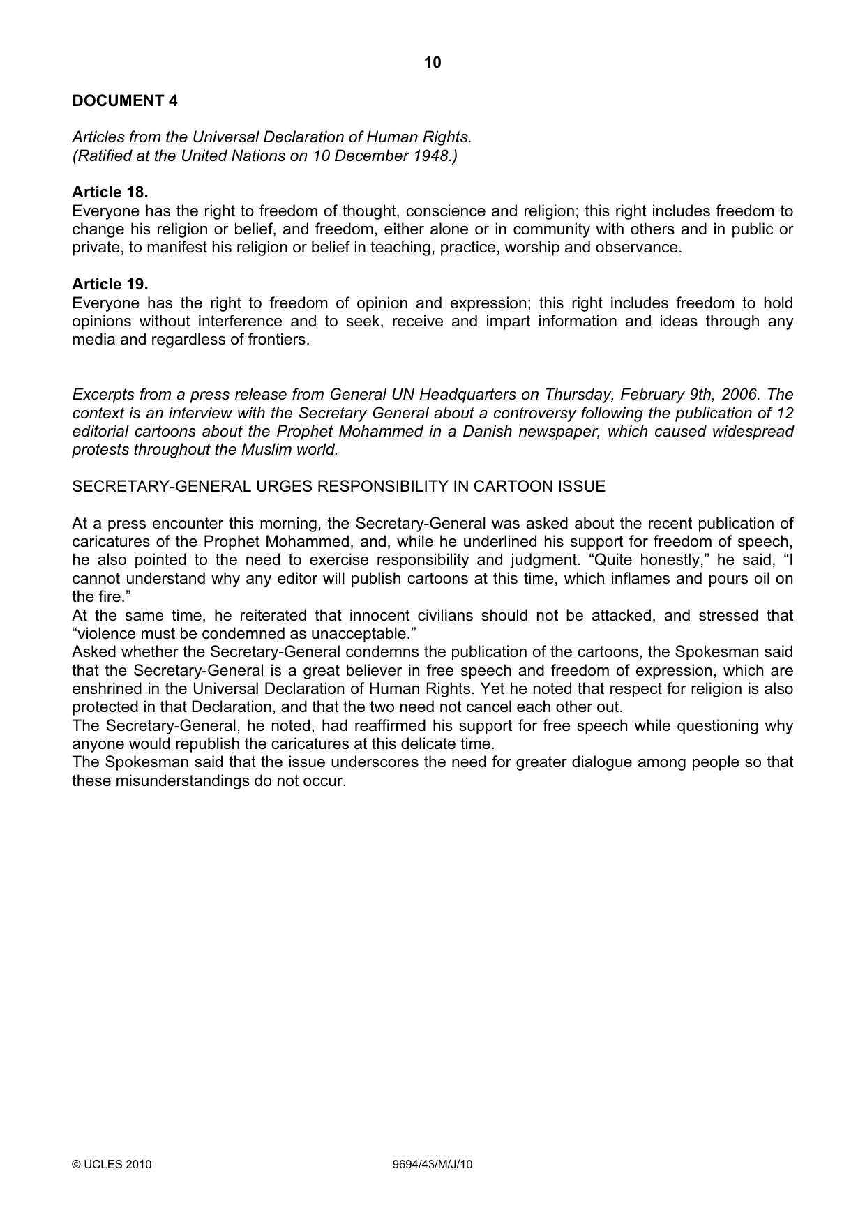 Cambridge A Level Thinking Skills 9694 2010 May/June Paper 4 · Variant 3 question paper, page 10 of 12