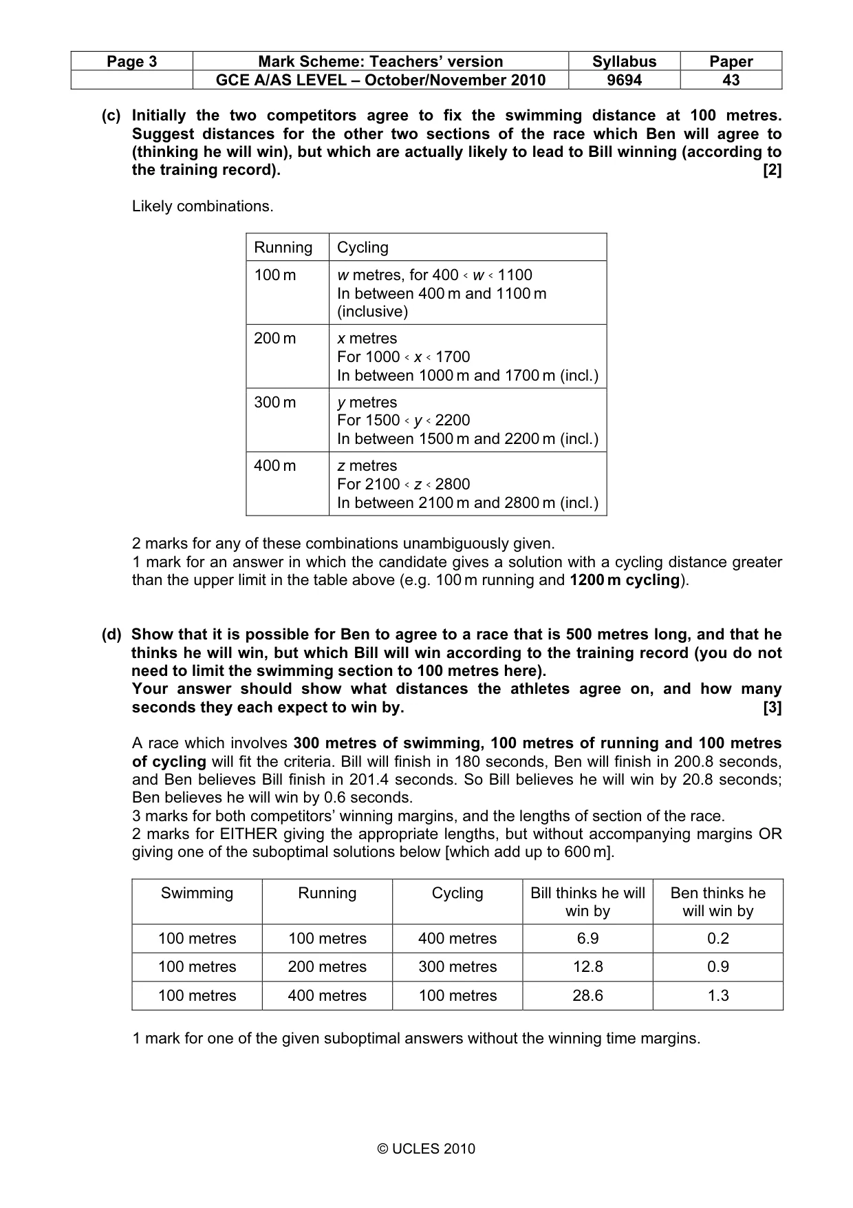 Mark scheme, page 3 of 10