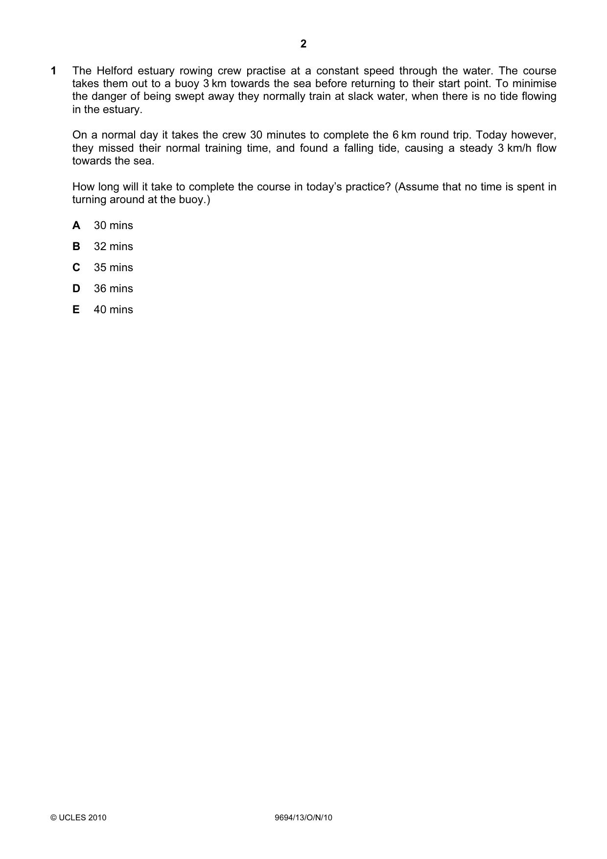 Cambridge A Level Thinking Skills 9694 2010 Oct/Nov Paper 1 · Variant 3 question paper, page 2 of 20