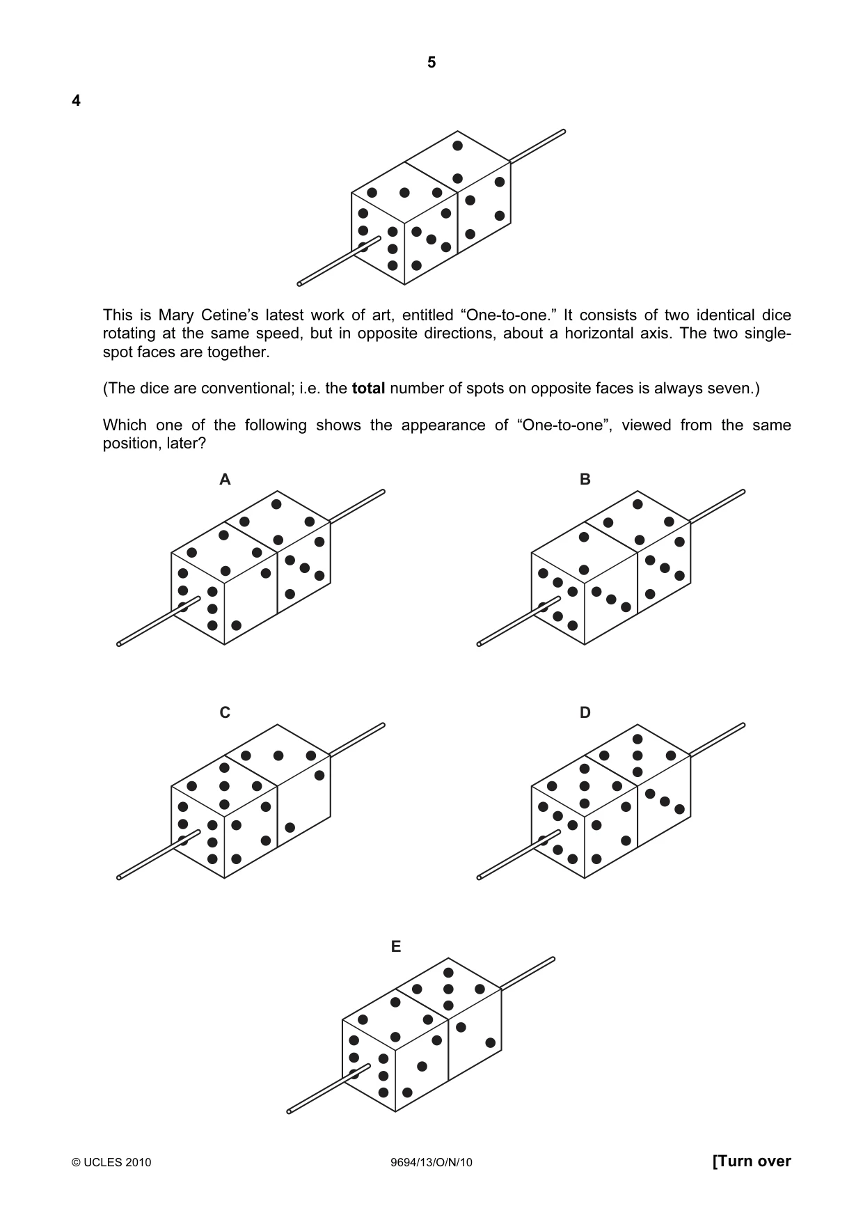 Cambridge A Level Thinking Skills 9694 2010 Oct/Nov Paper 1 · Variant 3 question paper, page 5 of 20