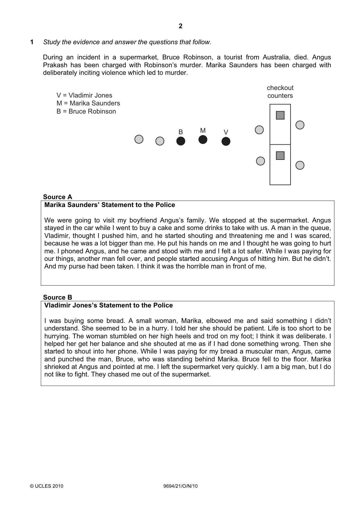 Cambridge A Level Thinking Skills 9694 2010 Oct/Nov Paper 2 · Variant 1 question paper, page 2 of 8