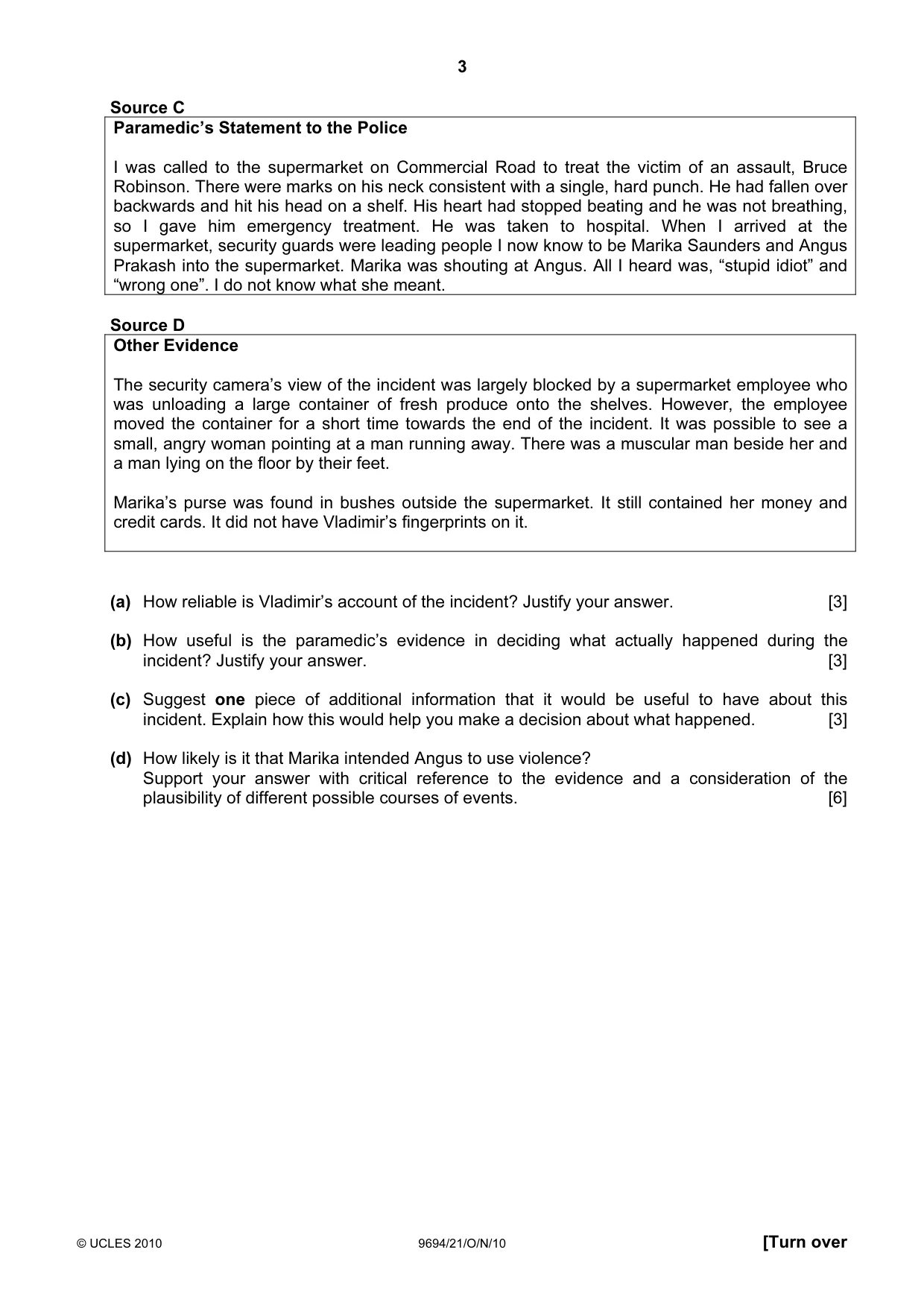 Cambridge A Level Thinking Skills 9694 2010 Oct/Nov Paper 2 · Variant 1 question paper, page 3 of 8