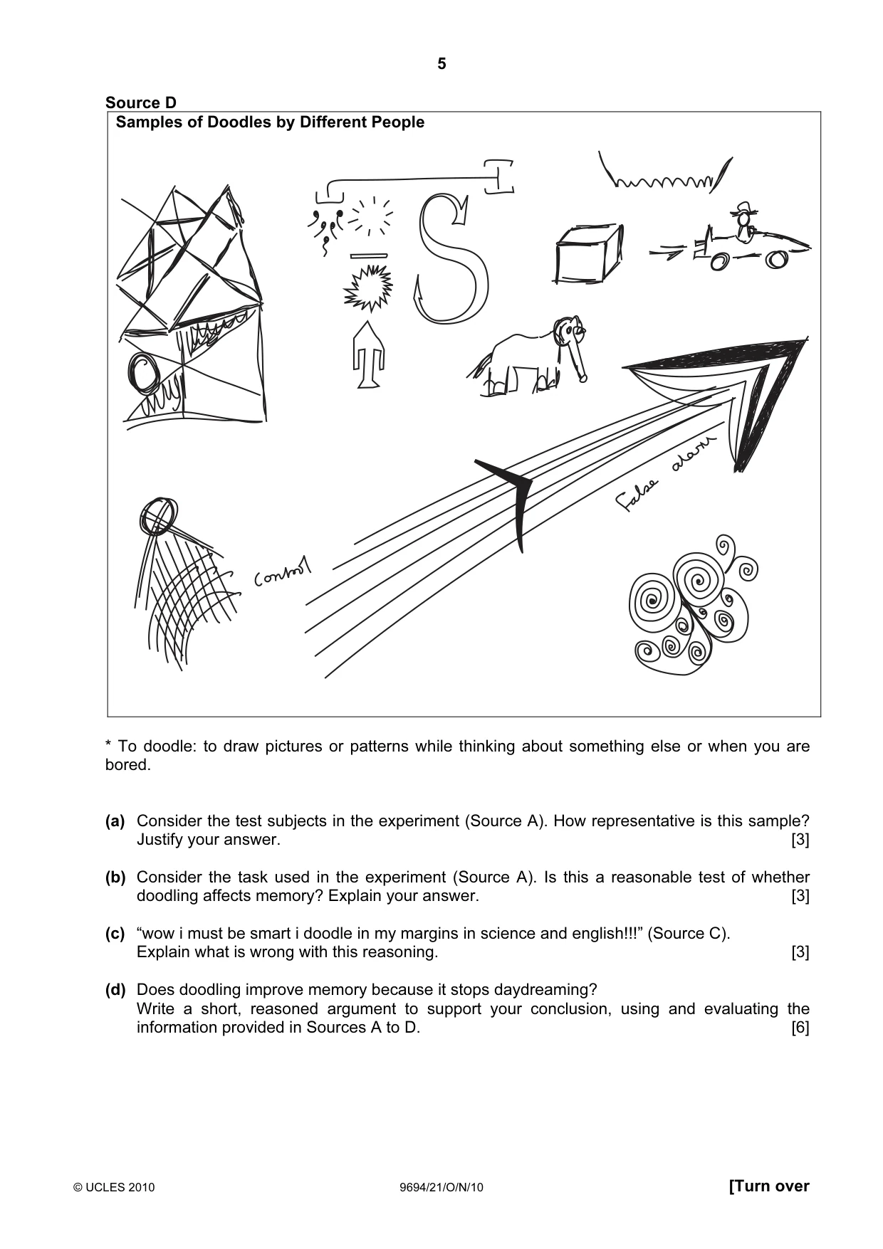 Cambridge A Level Thinking Skills 9694 2010 Oct/Nov Paper 2 · Variant 1 question paper, page 5 of 8