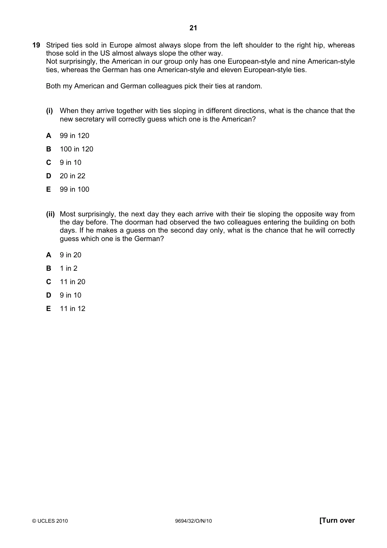 Cambridge A Level Thinking Skills 9694 2010 Oct/Nov Paper 3 · Variant 2 question paper, page 21 of 24