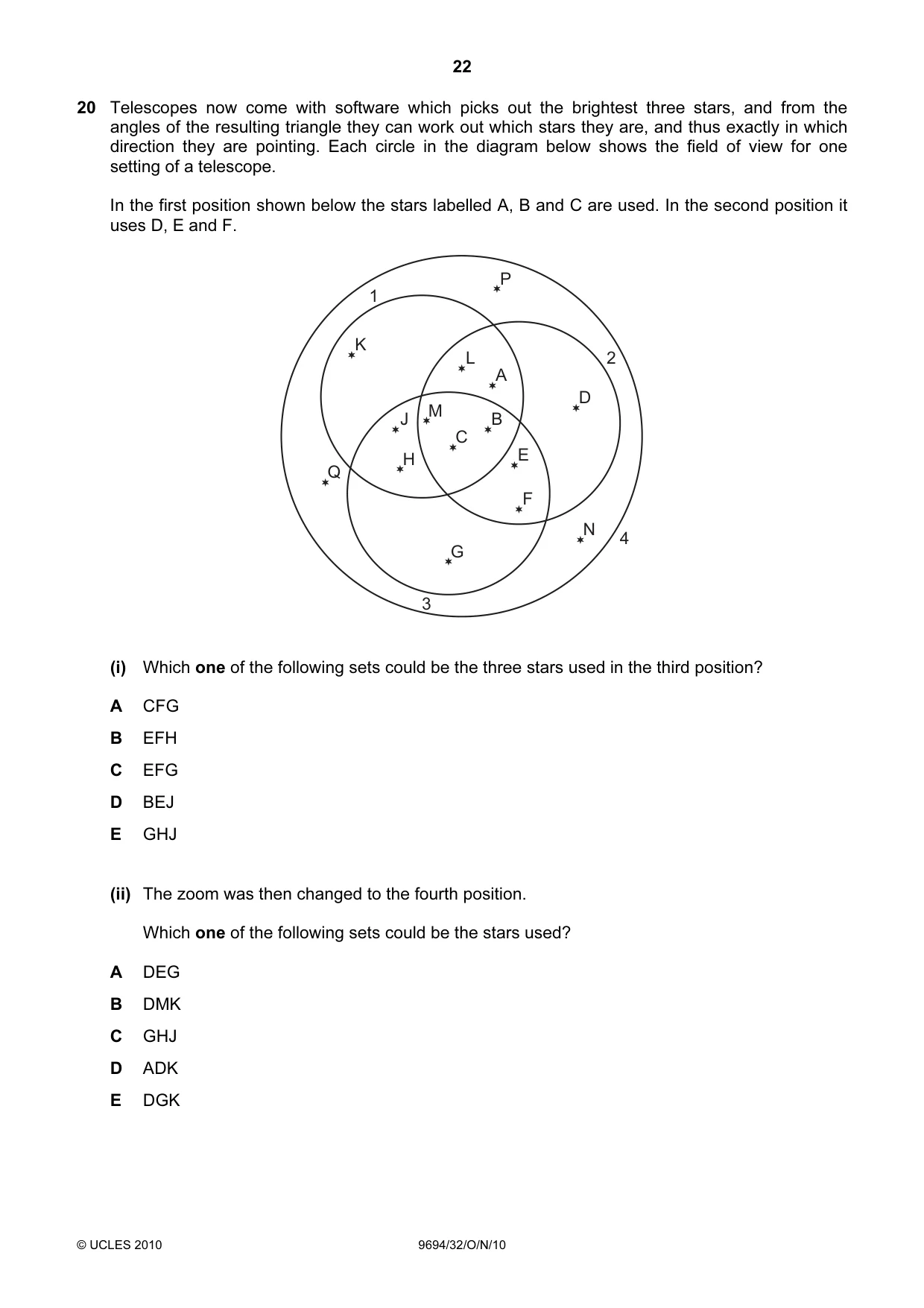 Cambridge A Level Thinking Skills 9694 2010 Oct/Nov Paper 3 · Variant 2 question paper, page 22 of 24