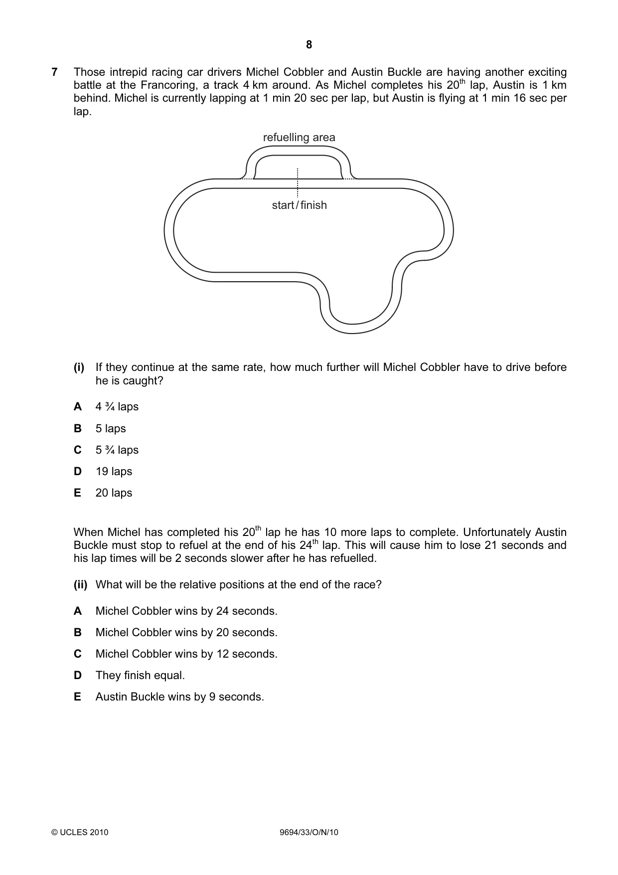 Cambridge A Level Thinking Skills 9694 2010 Oct/Nov Paper 3 · Variant 3 question paper, page 8 of 24