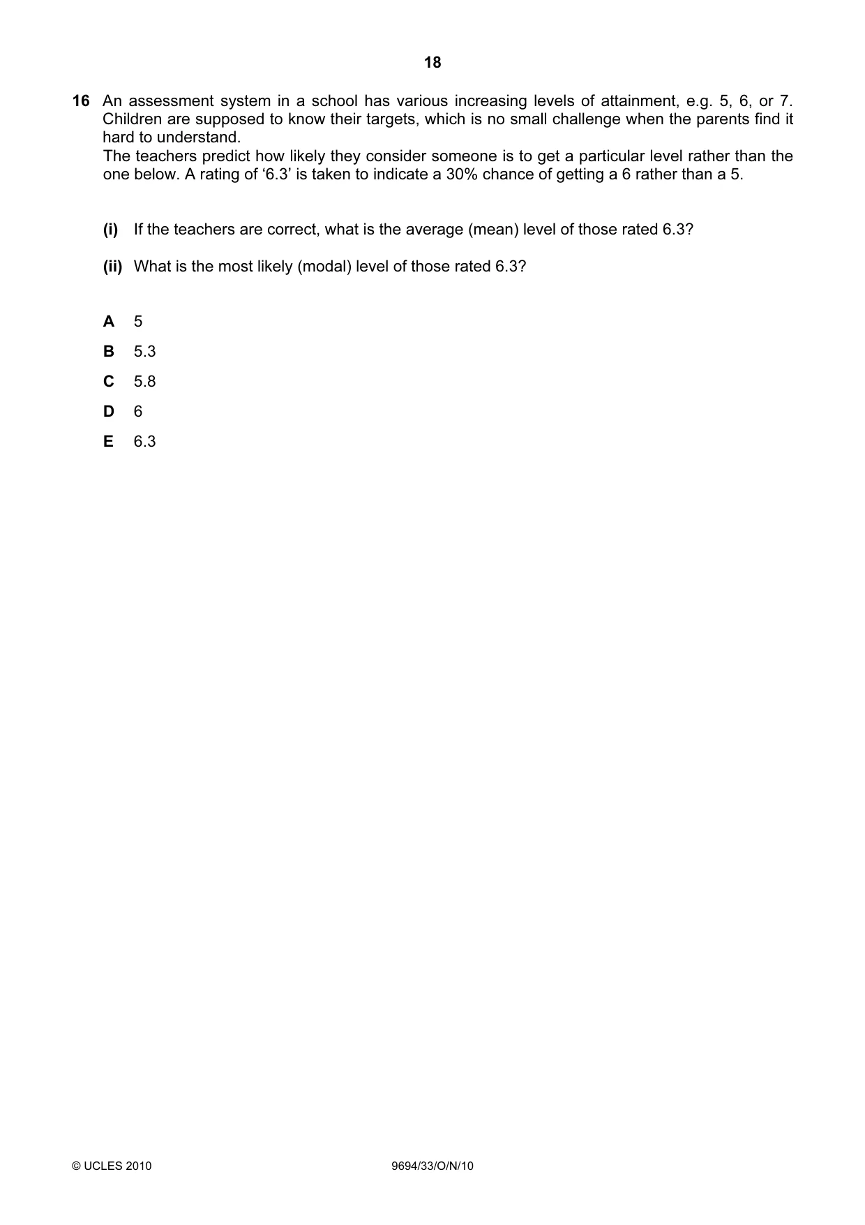 Cambridge A Level Thinking Skills 9694 2010 Oct/Nov Paper 3 · Variant 3 question paper, page 18 of 24