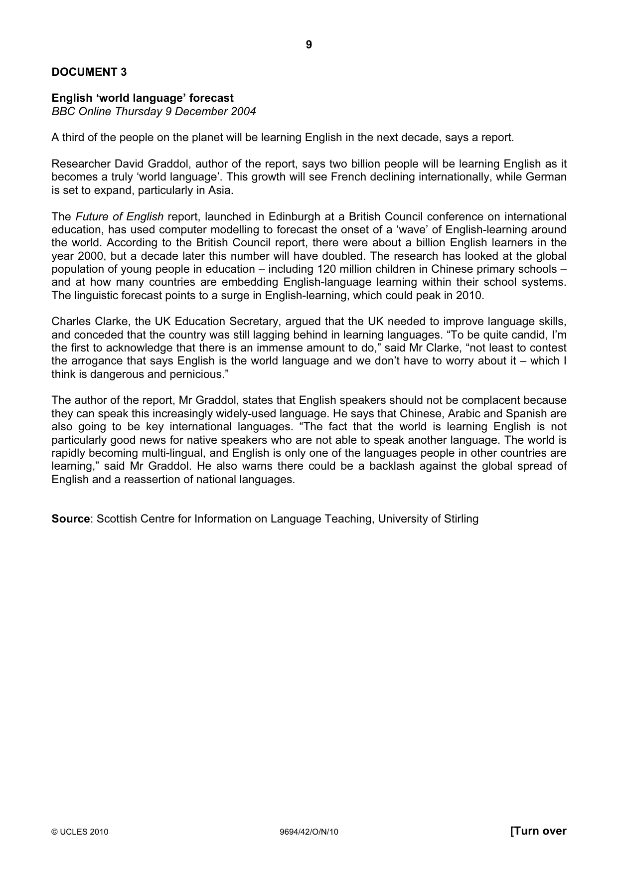 Cambridge A Level Thinking Skills 9694 2010 Oct/Nov Paper 4 · Variant 2 question paper, page 9 of 12