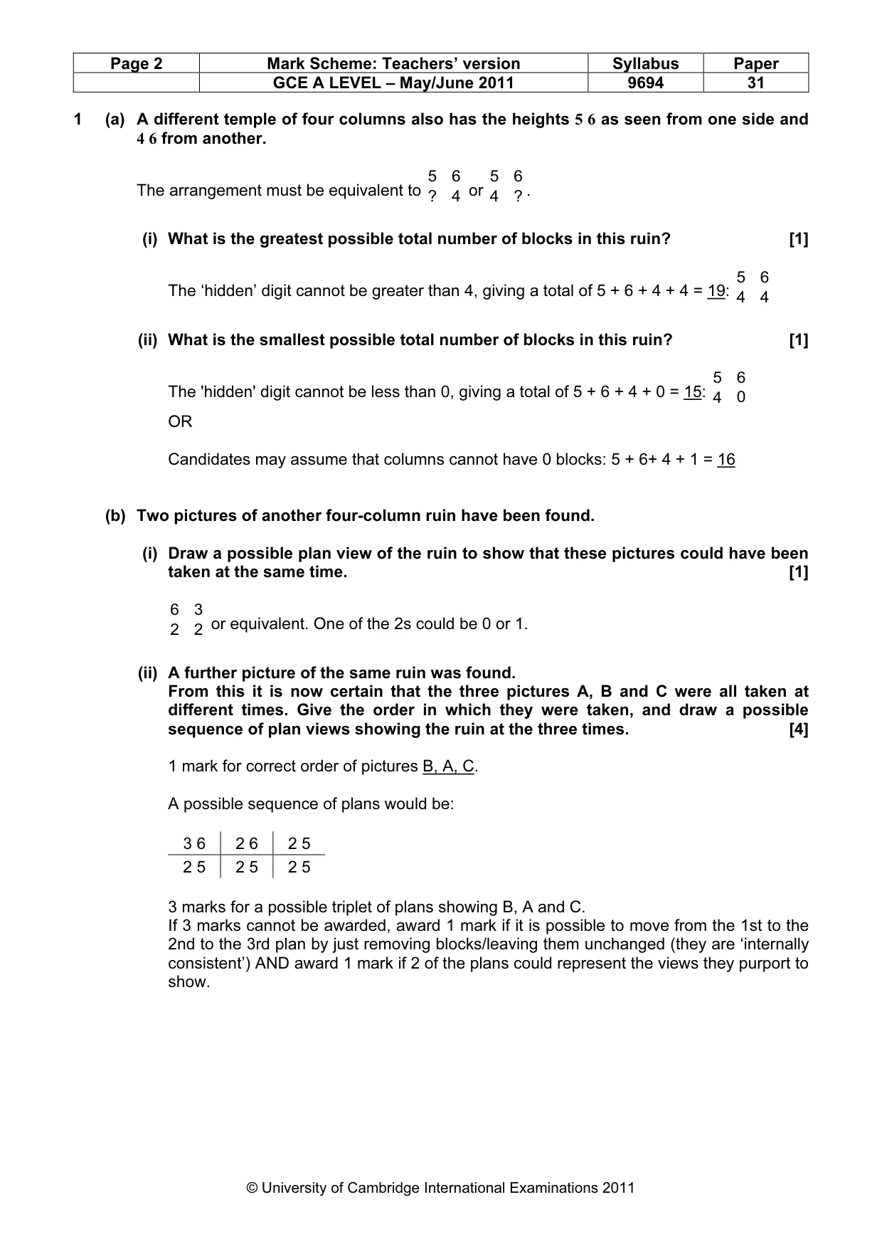 Mark scheme, page 2 of 10