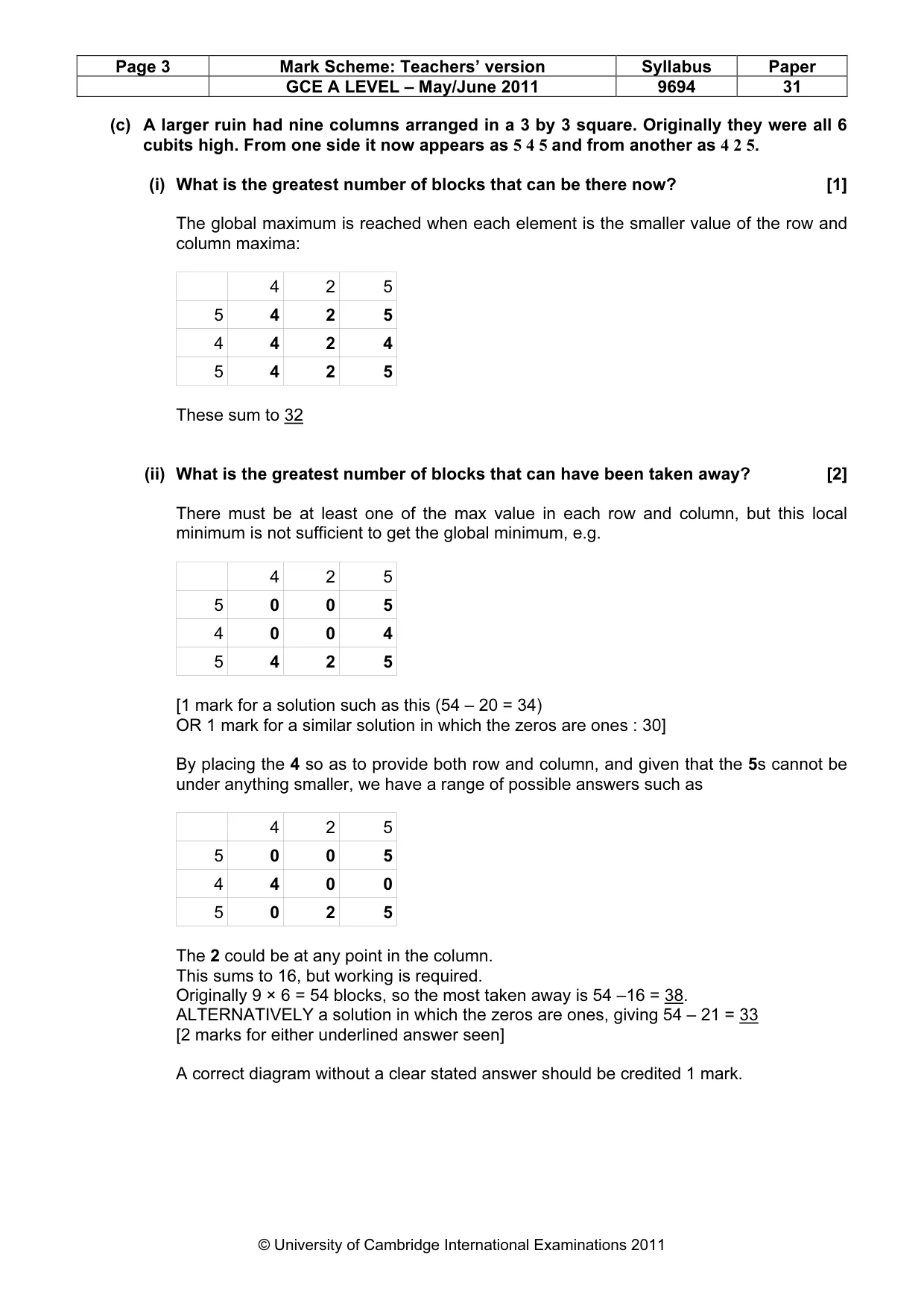Mark scheme, page 3 of 10