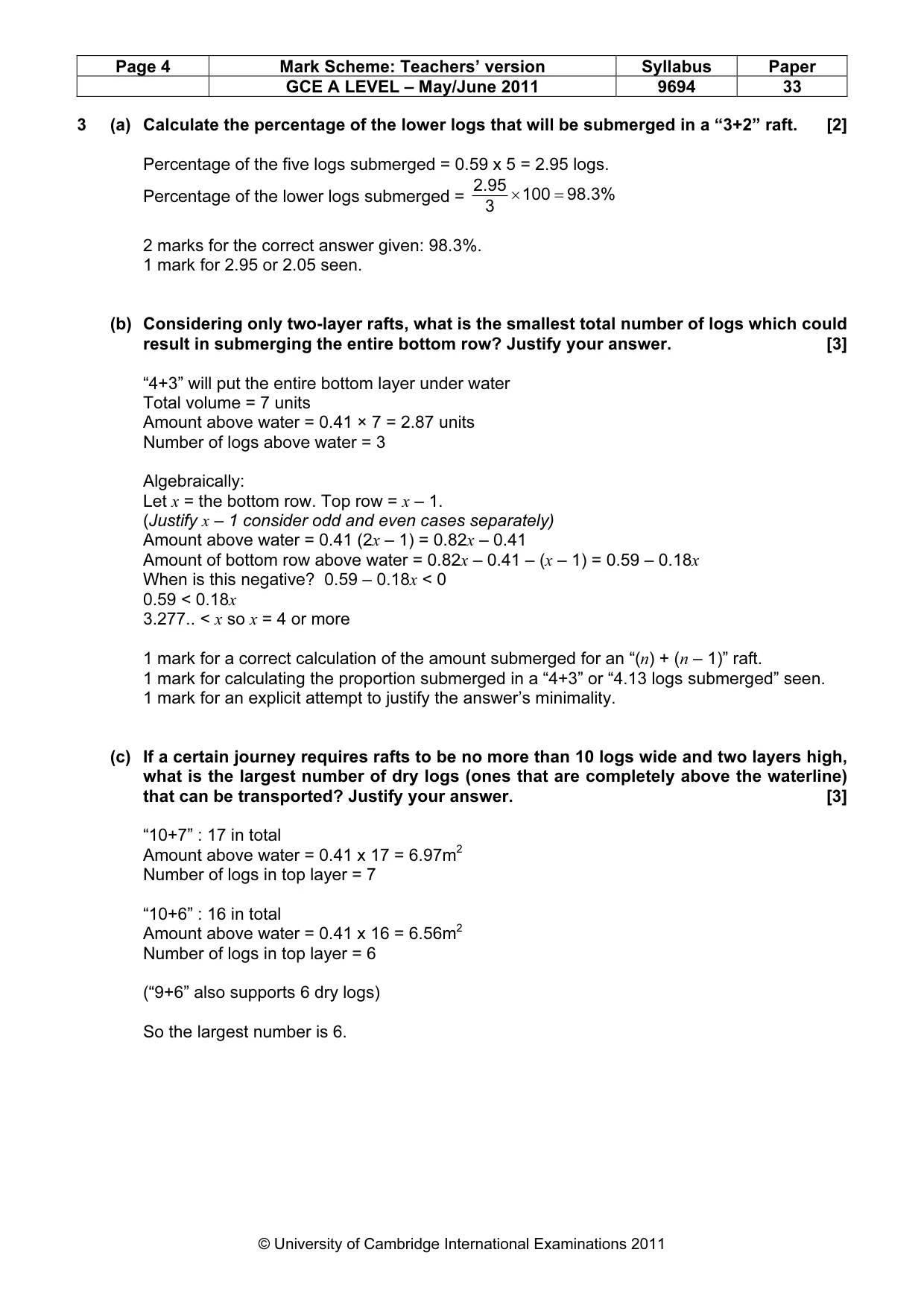 Mark scheme, page 4 of 7