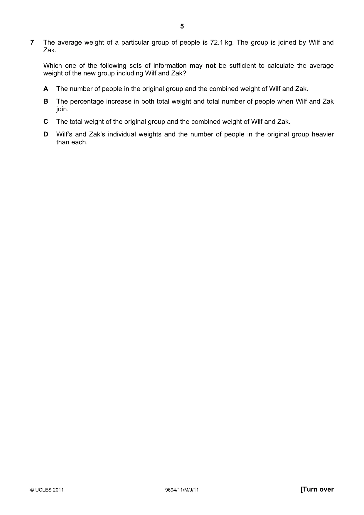 Cambridge A Level Thinking Skills 9694 2011 May/June Paper 1 · Variant 1 question paper, page 5 of 20