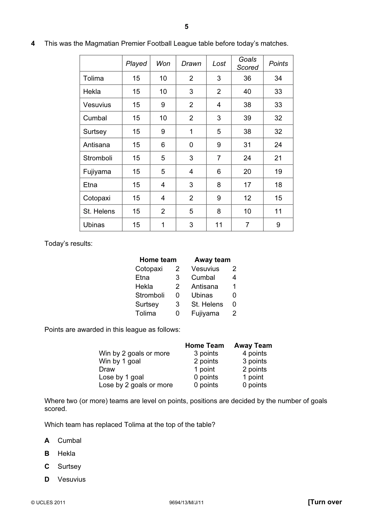 Cambridge A Level Thinking Skills 9694 2011 May/June Paper 1 · Variant 3 question paper, page 5 of 20