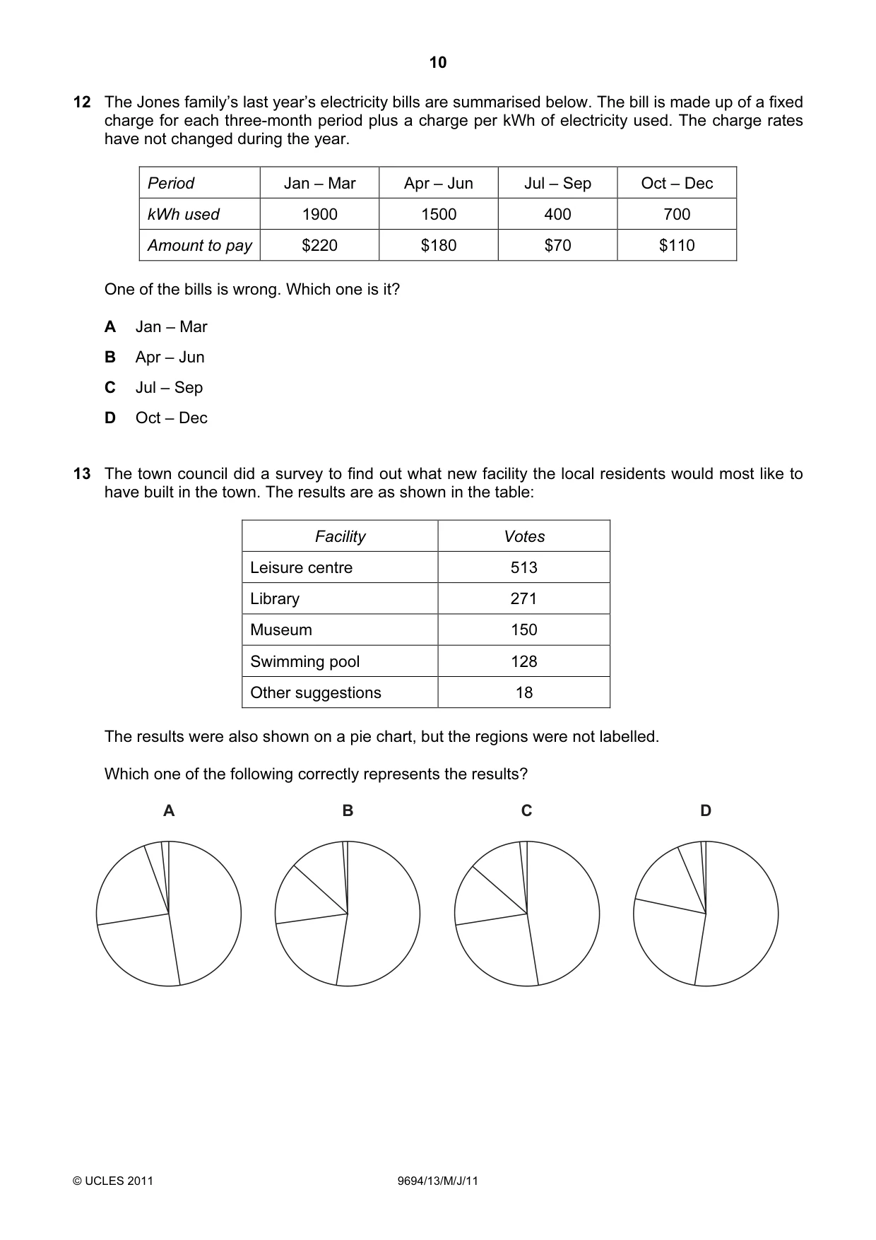 Cambridge A Level Thinking Skills 9694 2011 May/June Paper 1 · Variant 3 question paper, page 10 of 20