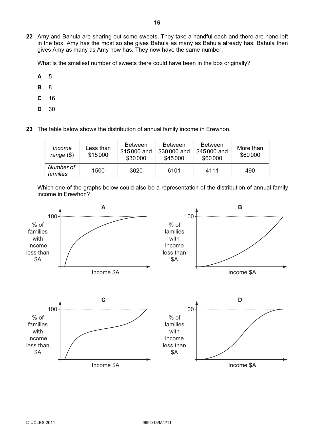 Cambridge A Level Thinking Skills 9694 2011 May/June Paper 1 · Variant 3 question paper, page 16 of 20