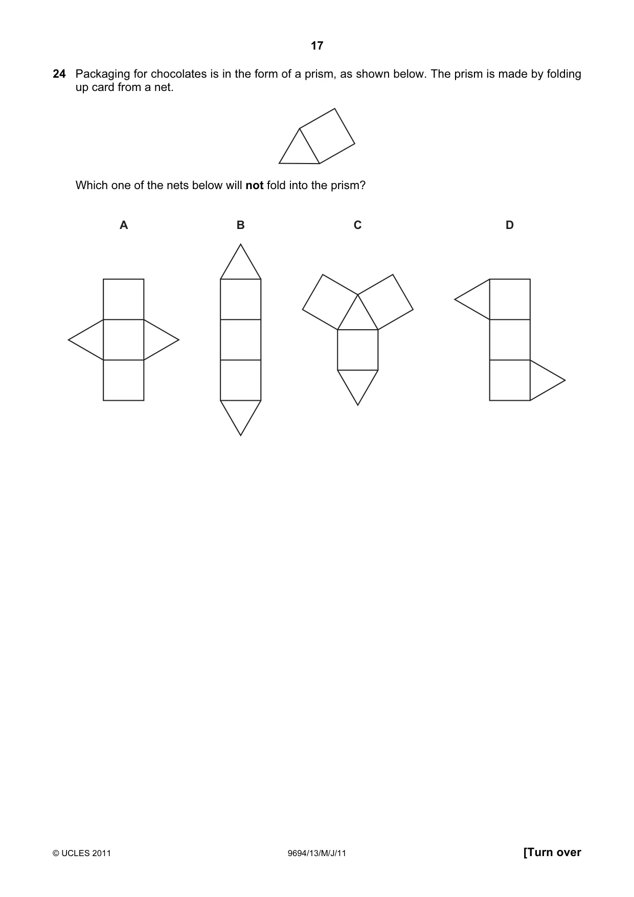 Cambridge A Level Thinking Skills 9694 2011 May/June Paper 1 · Variant 3 question paper, page 17 of 20