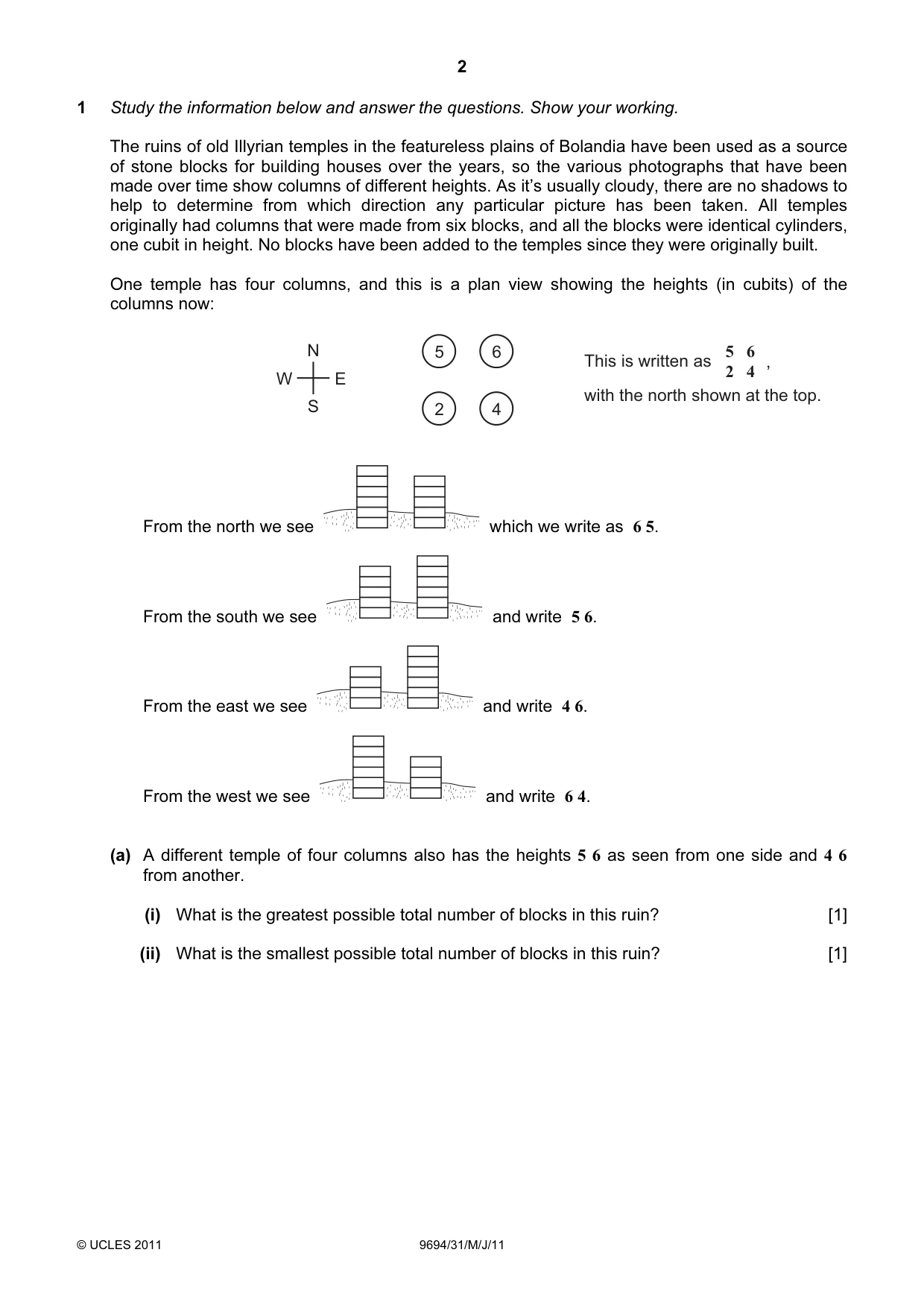 Cambridge A Level Thinking Skills 9694 2011 May/June Paper 3 · Variant 1 question paper, page 2 of 12