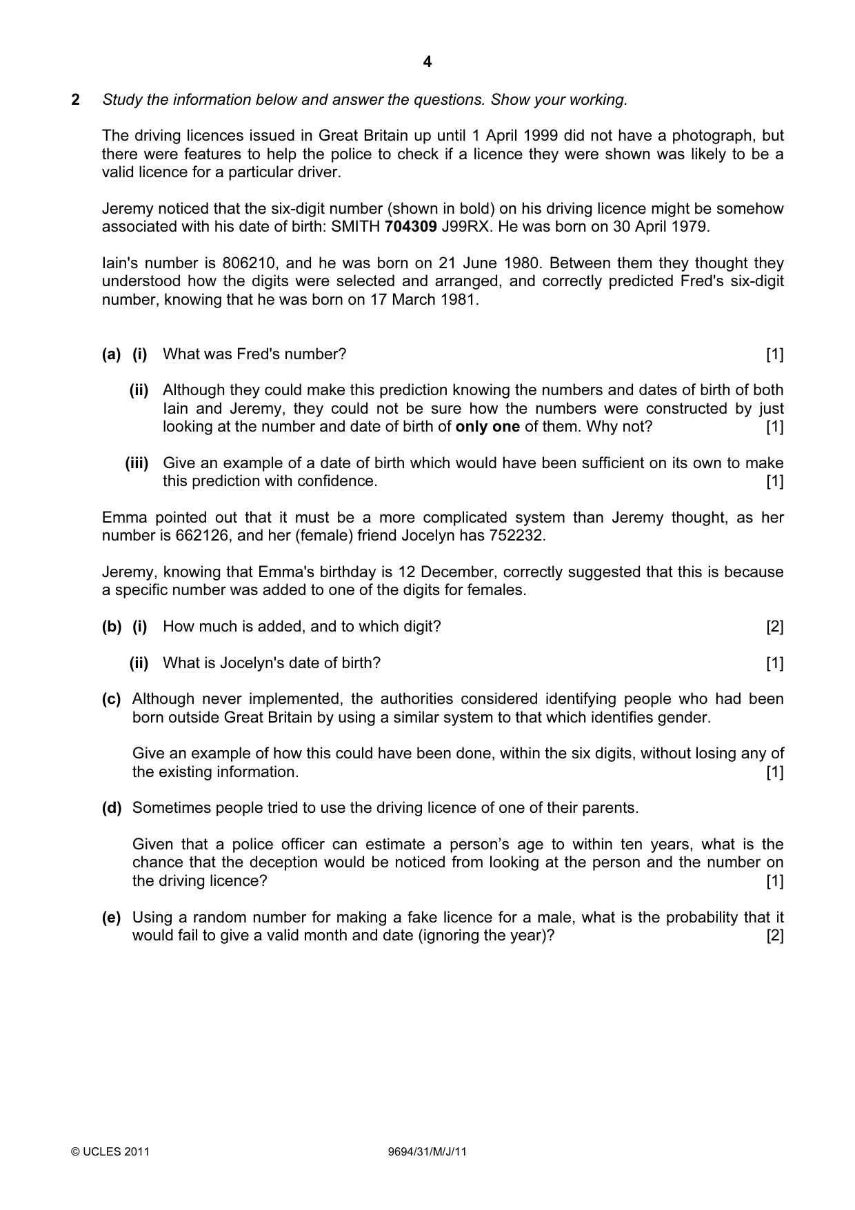 Cambridge A Level Thinking Skills 9694 2011 May/June Paper 3 · Variant 1 question paper, page 4 of 12