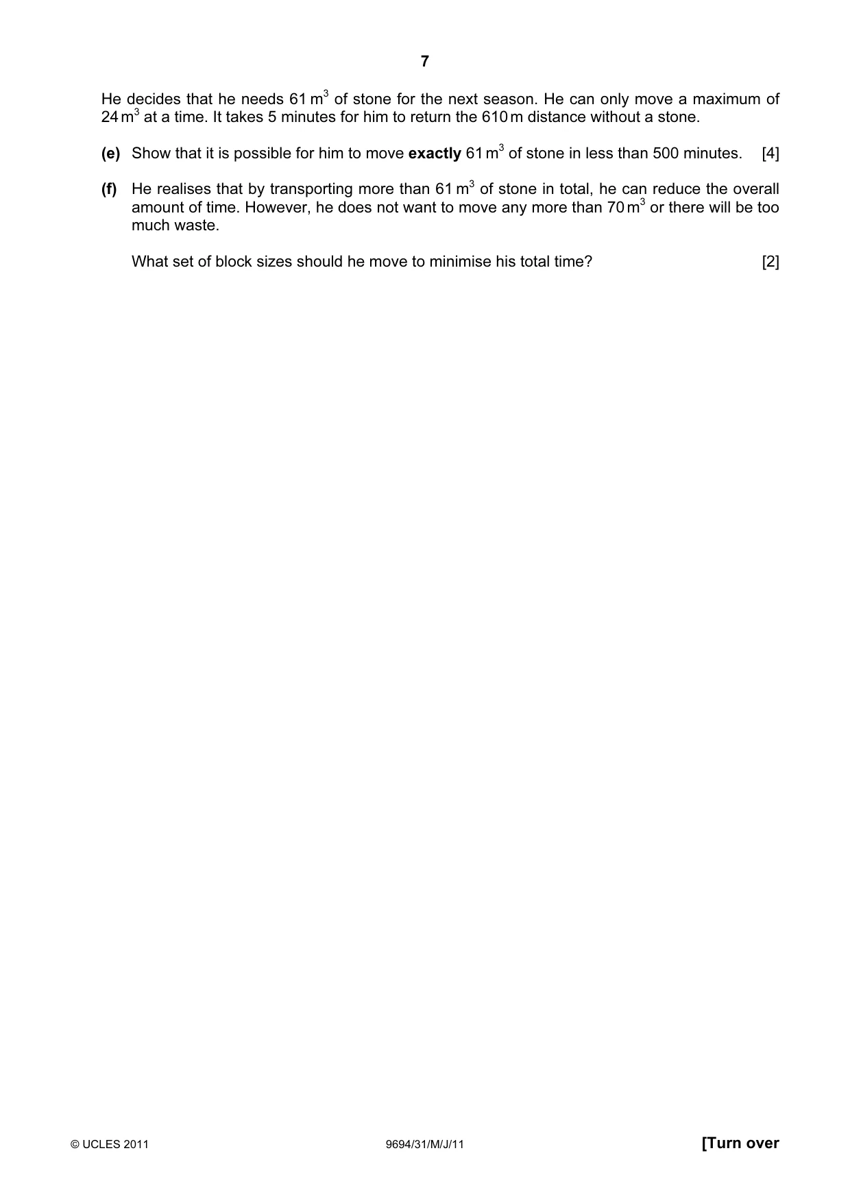 Cambridge A Level Thinking Skills 9694 2011 May/June Paper 3 · Variant 1 question paper, page 7 of 12