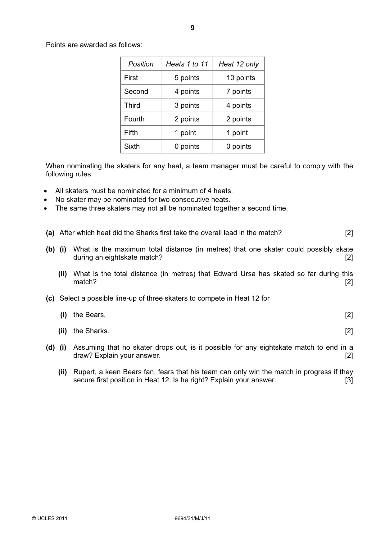 Cambridge A Level Thinking Skills 9694 2011 May/June Paper 3 · Variant 1 question paper, page 9 of 12