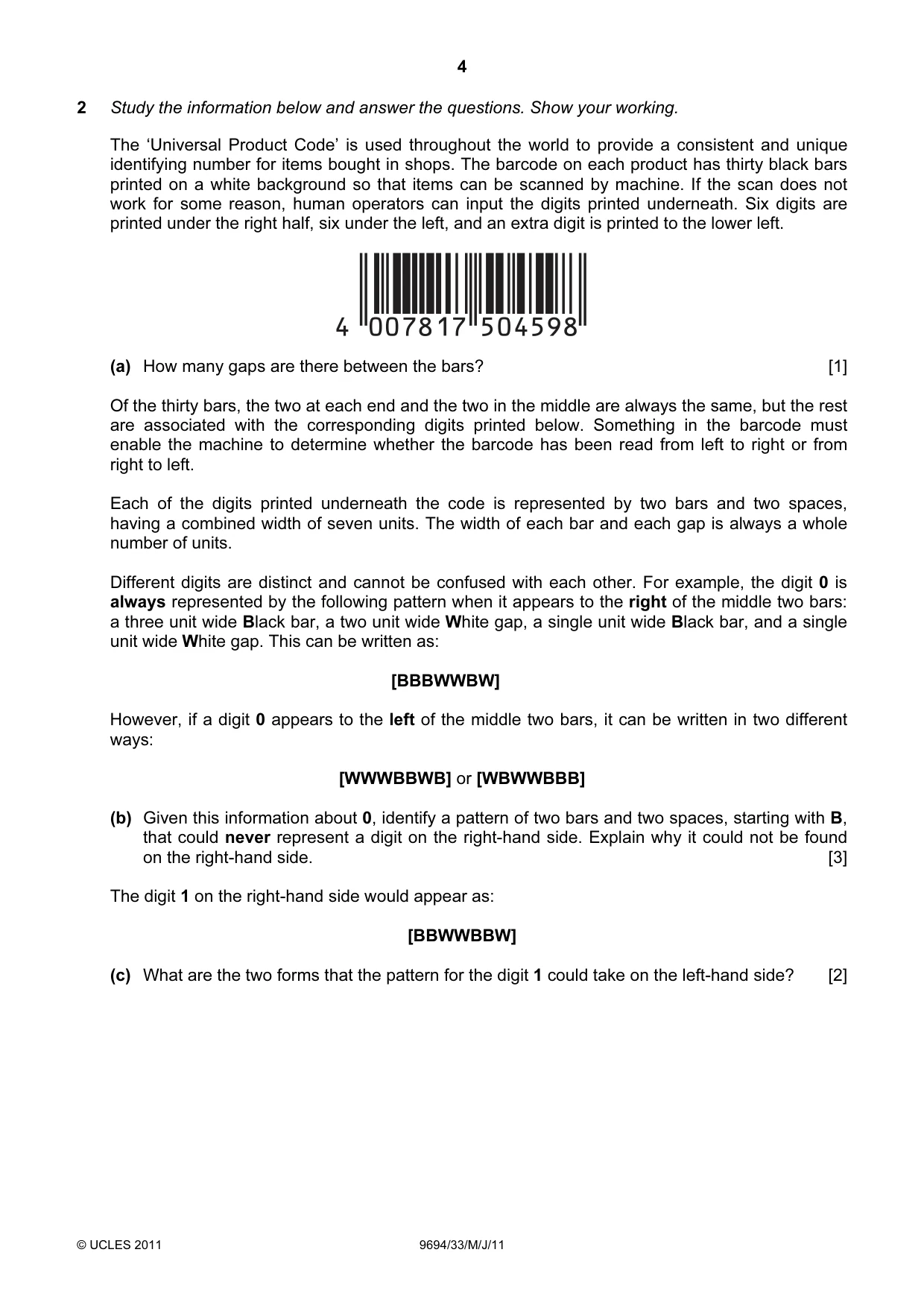 Cambridge A Level Thinking Skills 9694 2011 May/June Paper 3 · Variant 3 question paper, page 4 of 12