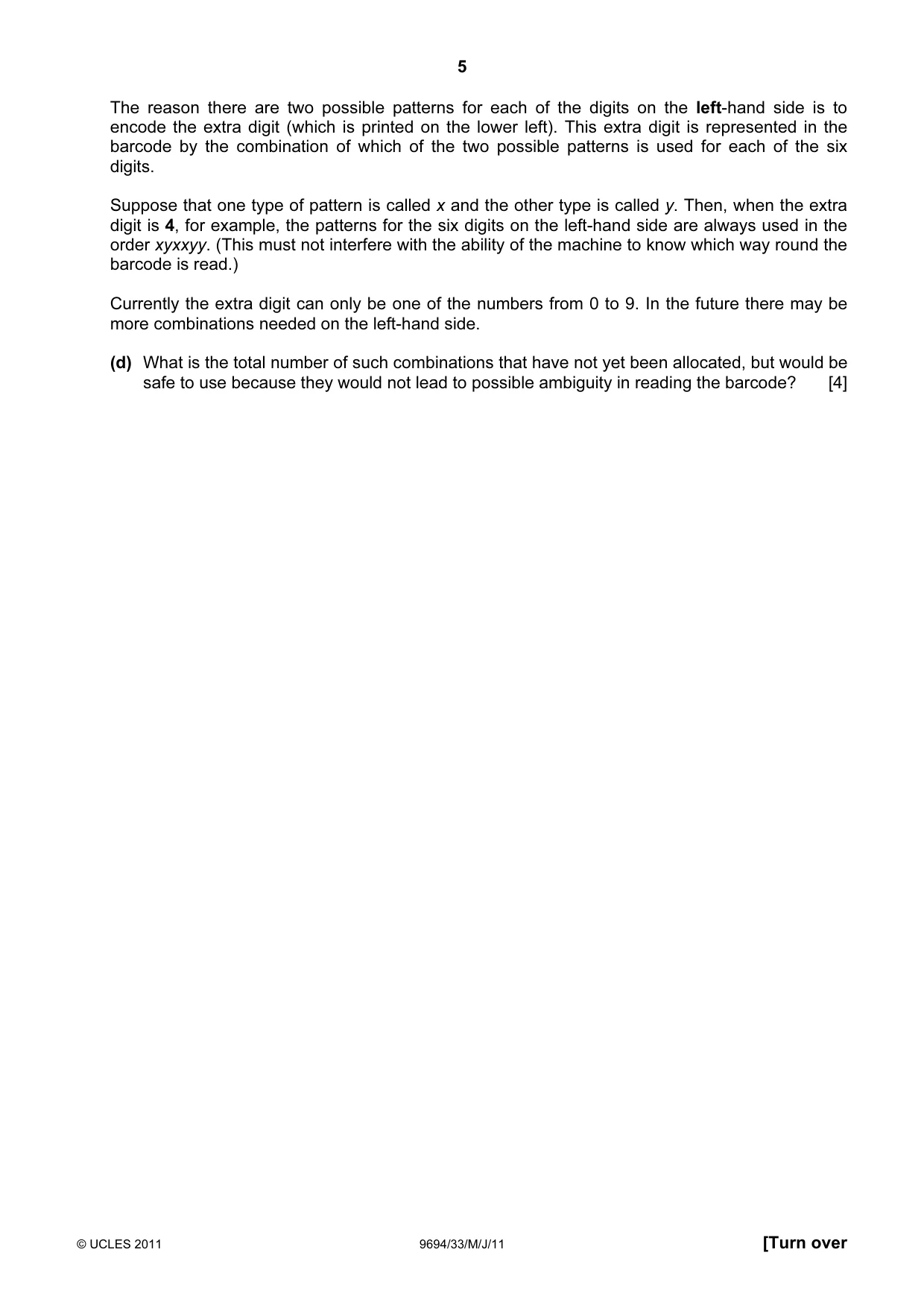 Cambridge A Level Thinking Skills 9694 2011 May/June Paper 3 · Variant 3 question paper, page 5 of 12