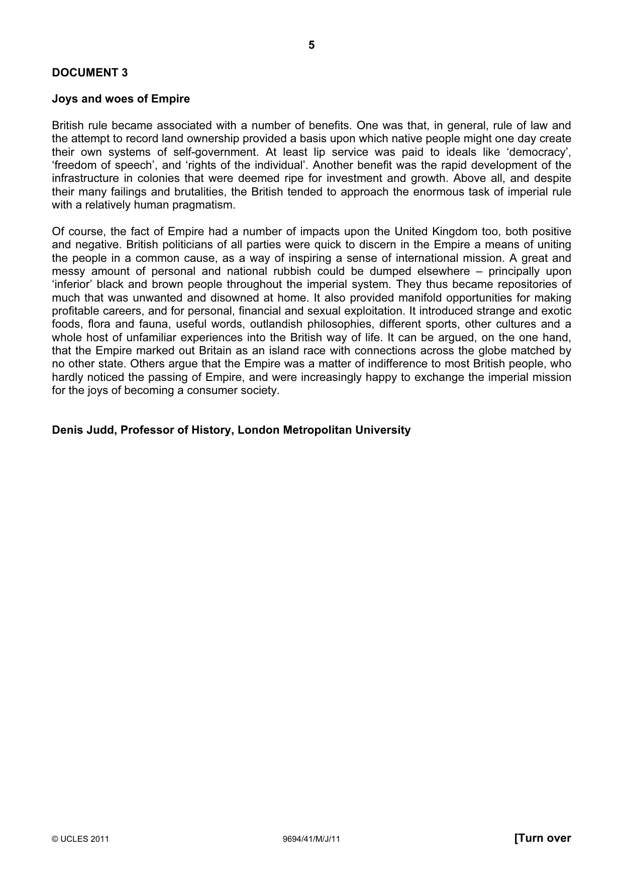 Cambridge A Level Thinking Skills 9694 2011 May/June Paper 4 · Variant 1 question paper, page 5 of 8