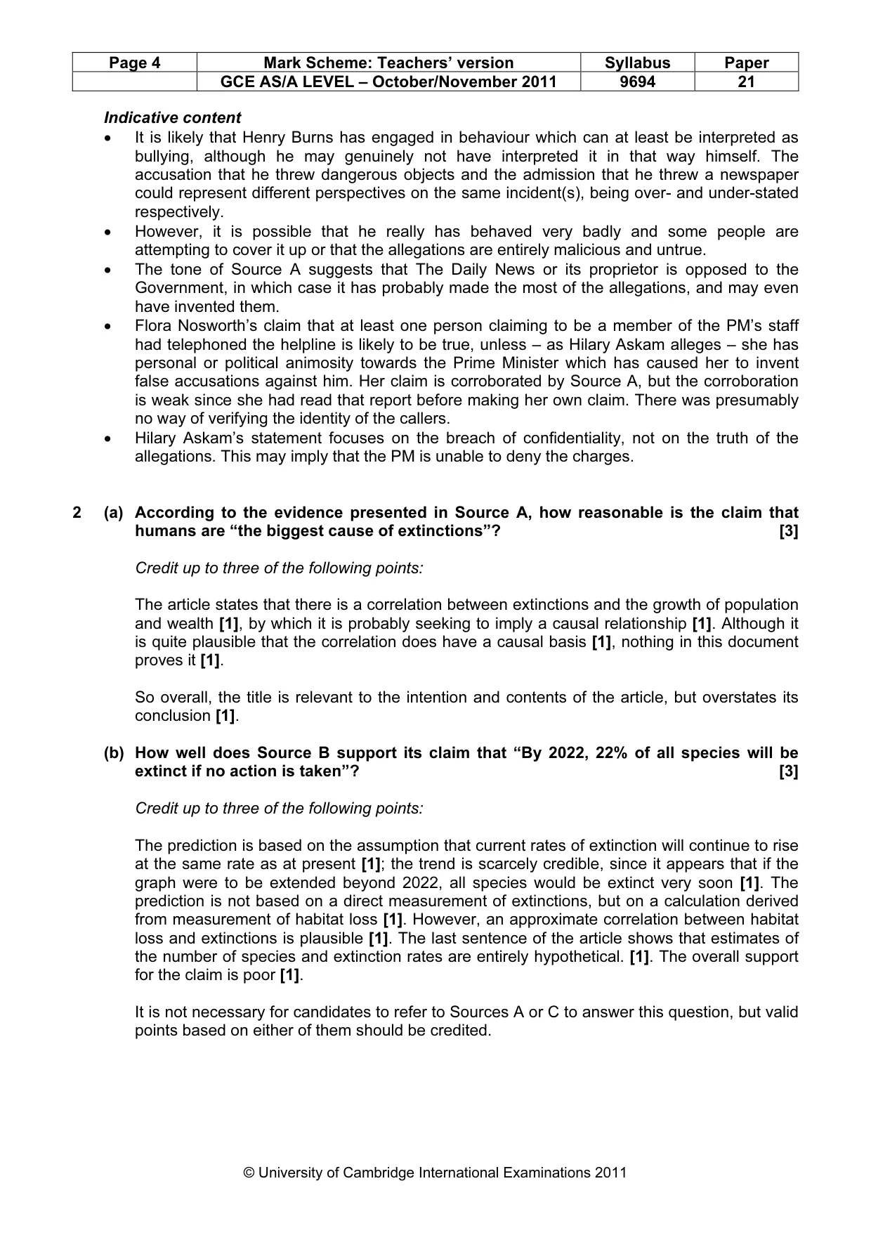 Mark scheme, page 4 of 7