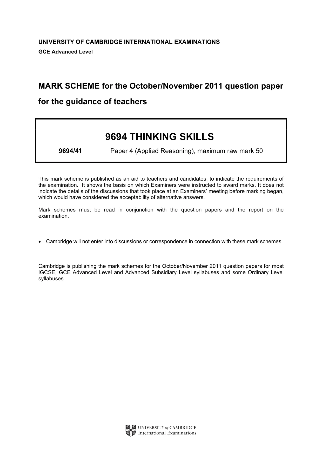 Mark scheme, page 1 of 7