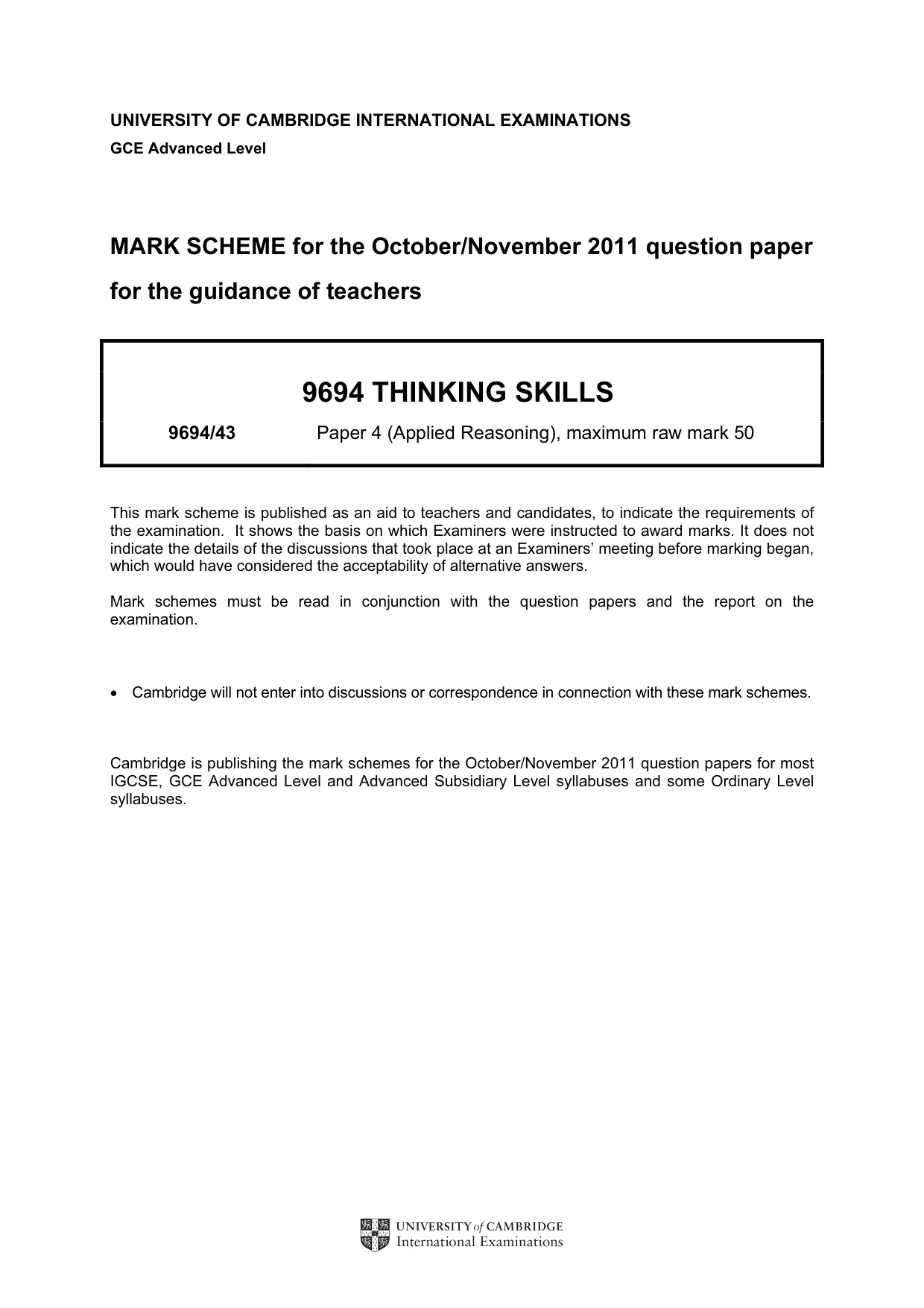 Mark scheme, page 1 of 7