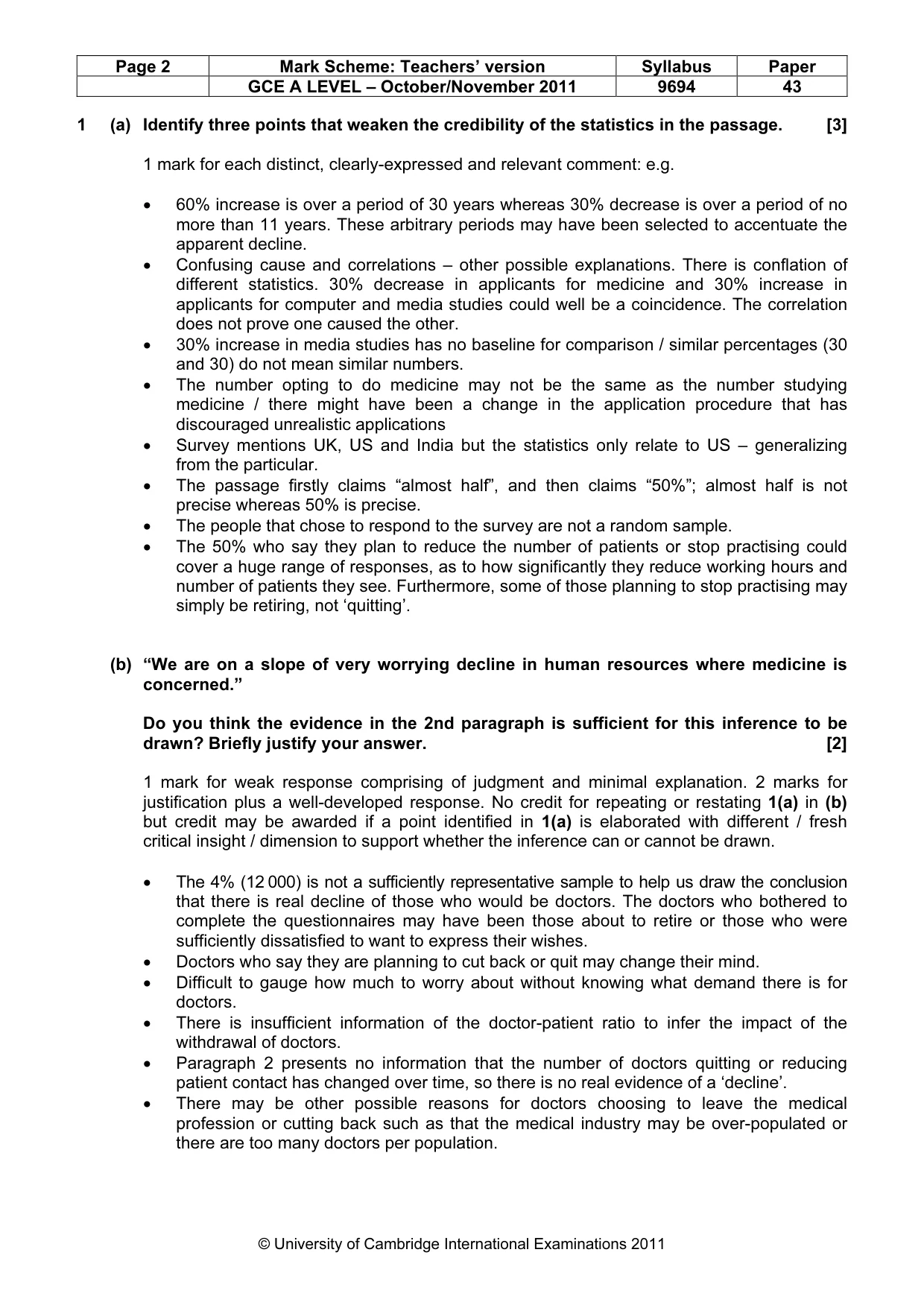 Mark scheme, page 2 of 7