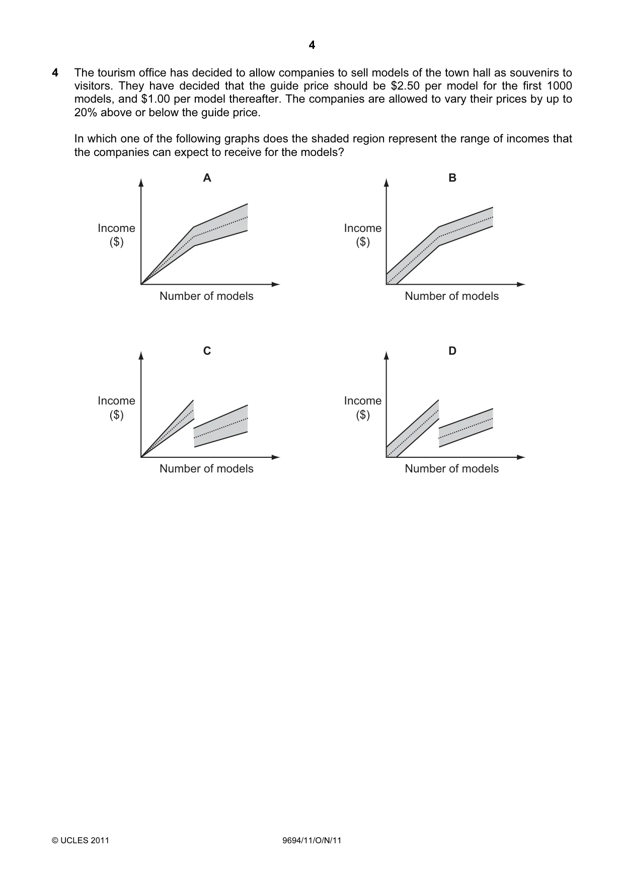 Cambridge A Level Thinking Skills 9694 2011 Oct/Nov Paper 1 · Variant 1 question paper, page 4 of 20