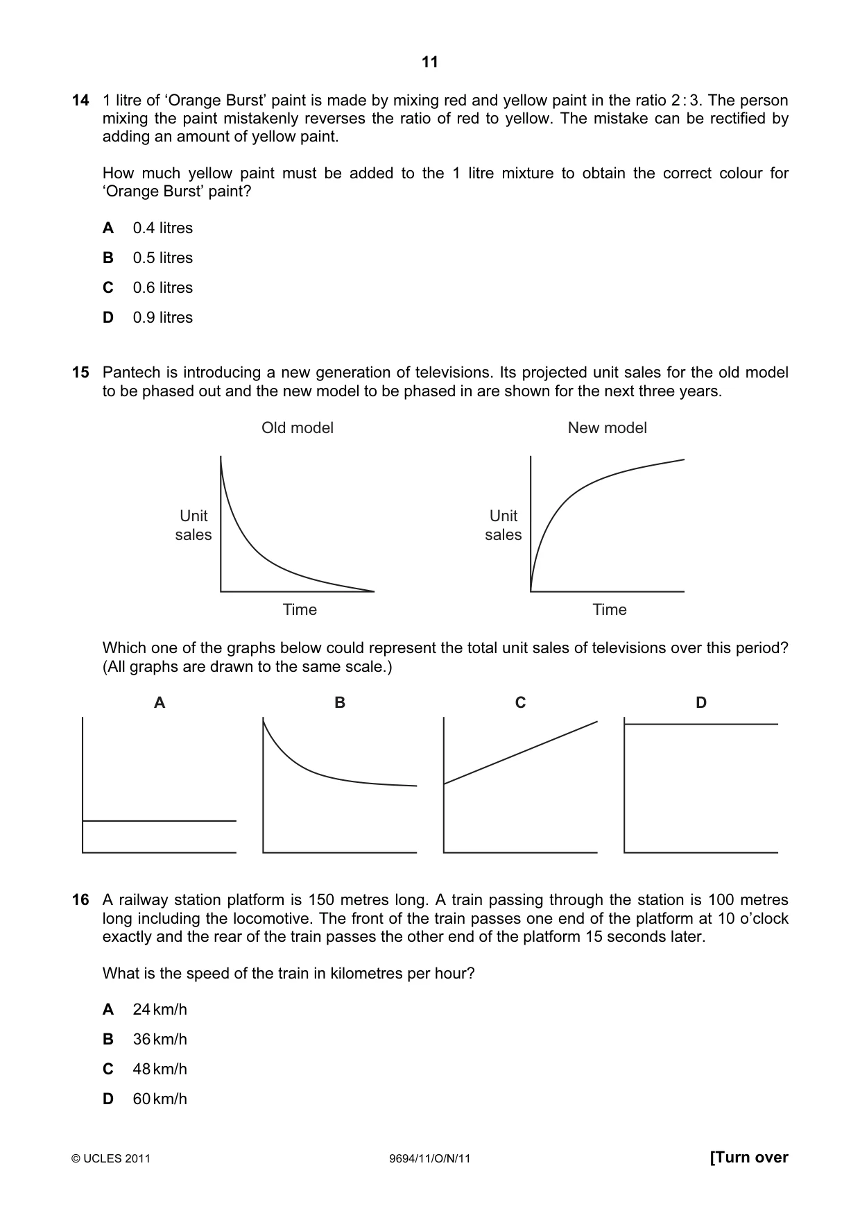 Cambridge A Level Thinking Skills 9694 2011 Oct/Nov Paper 1 · Variant 1 question paper, page 11 of 20