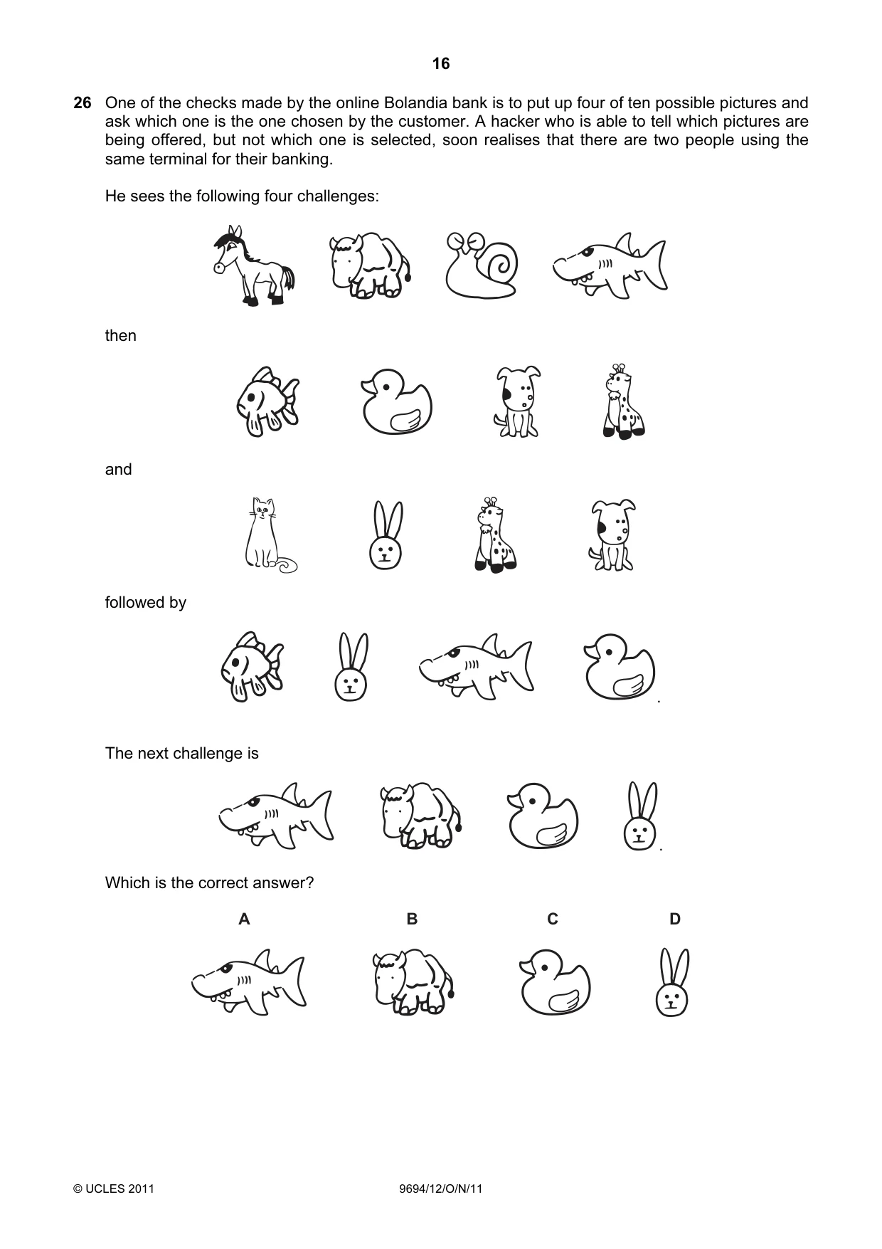 Cambridge A Level Thinking Skills 9694 2011 Oct/Nov Paper 1 · Variant 2 question paper, page 16 of 20