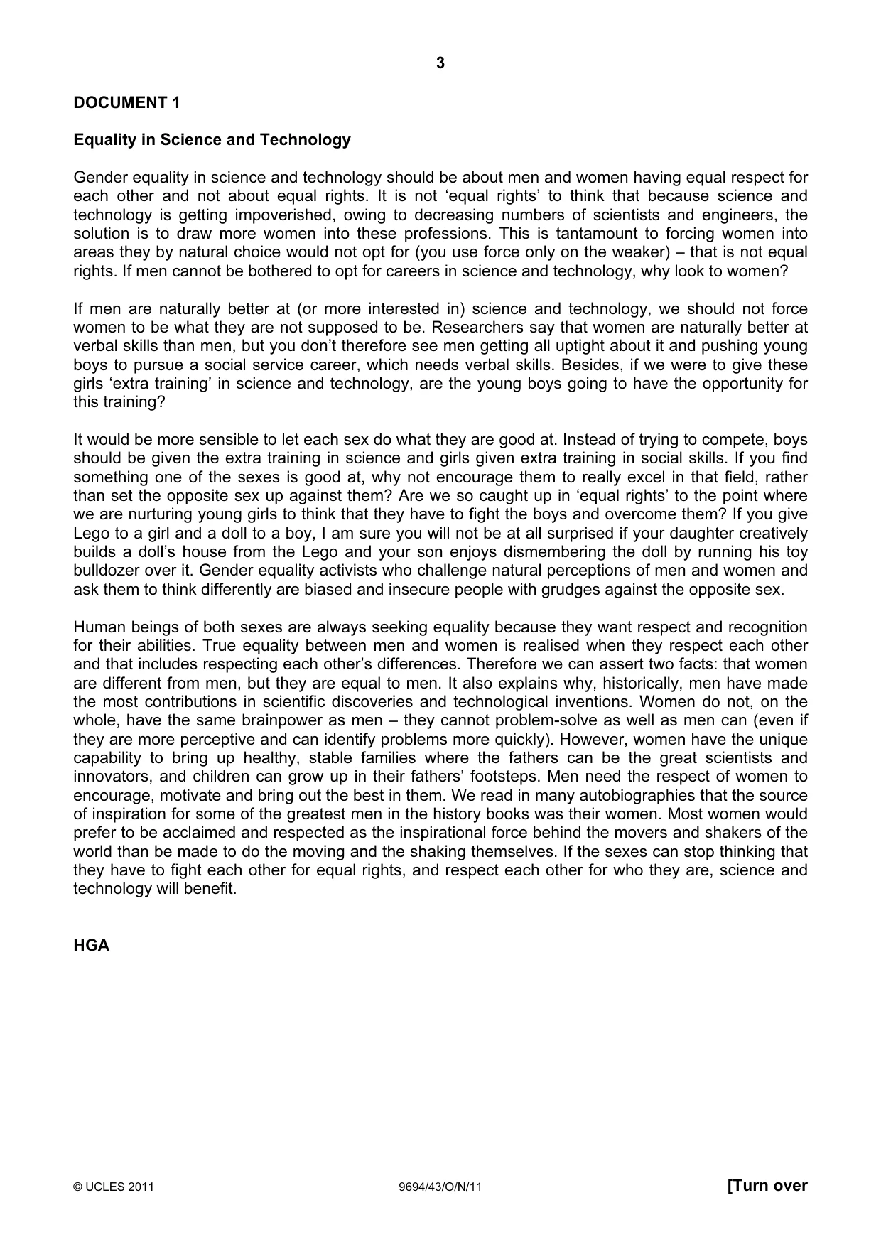 Cambridge A Level Thinking Skills 9694 2011 Oct/Nov Paper 4 · Variant 3 question paper, page 3 of 8