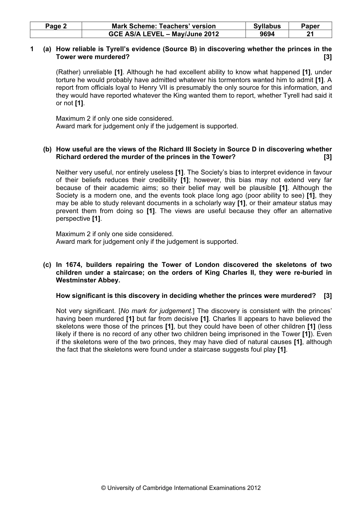 Mark scheme, page 2 of 8
