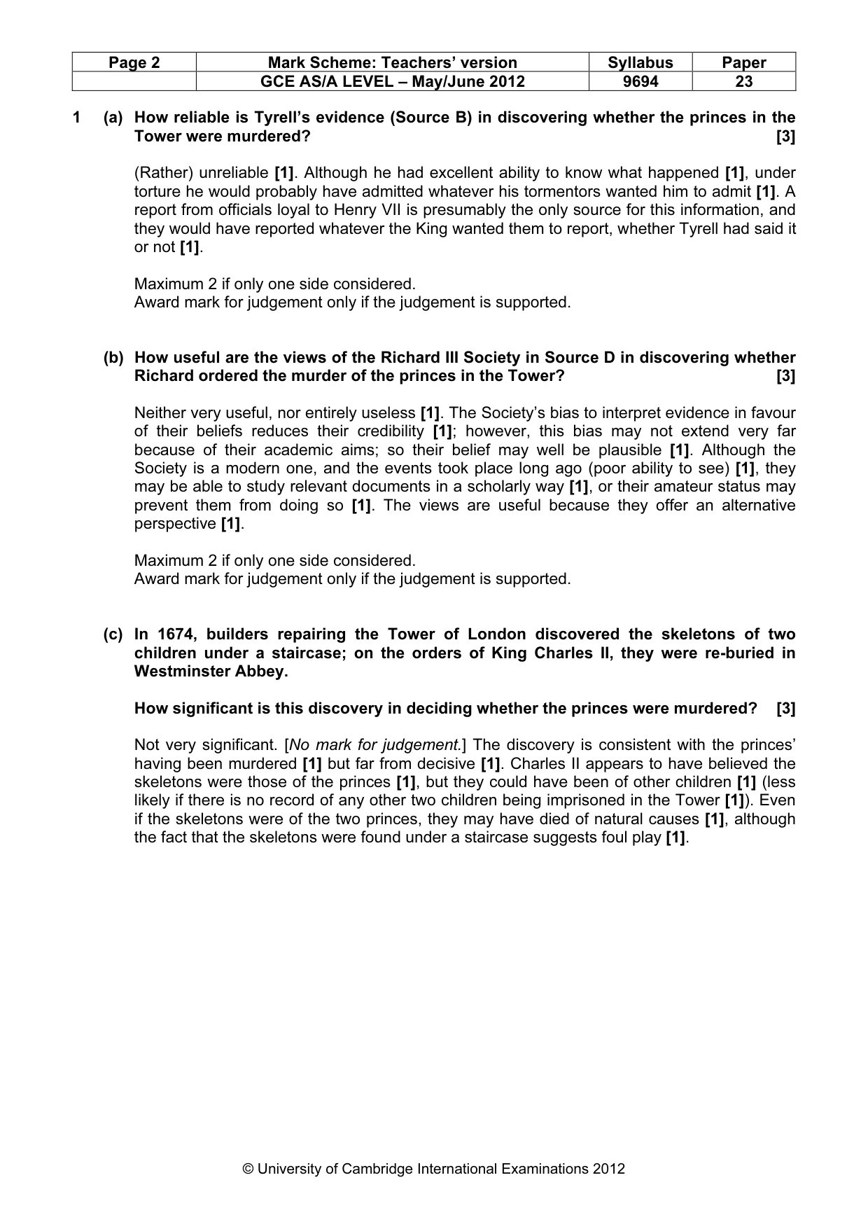 Mark scheme, page 2 of 8