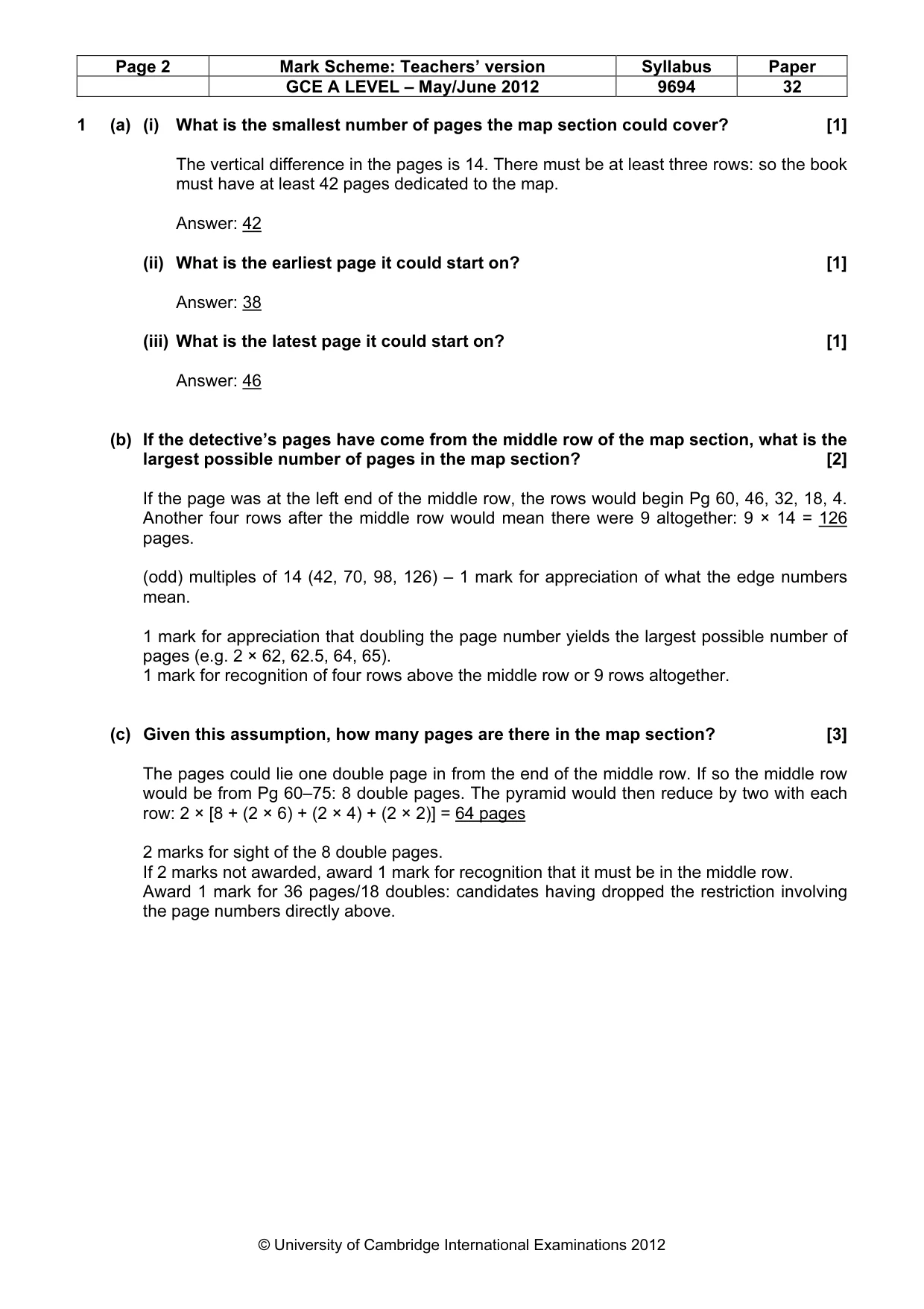 Mark scheme, page 2 of 8