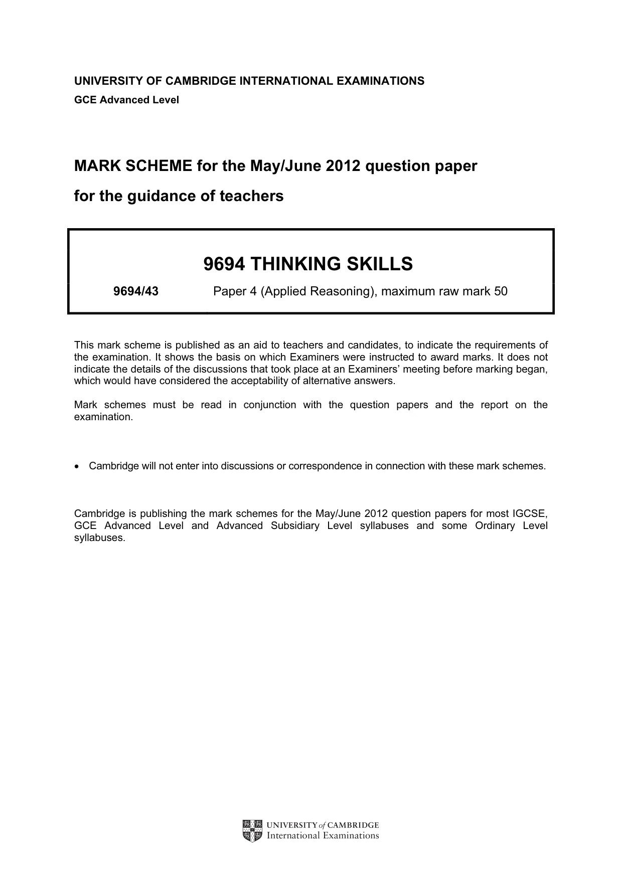 Mark scheme, page 1 of 7