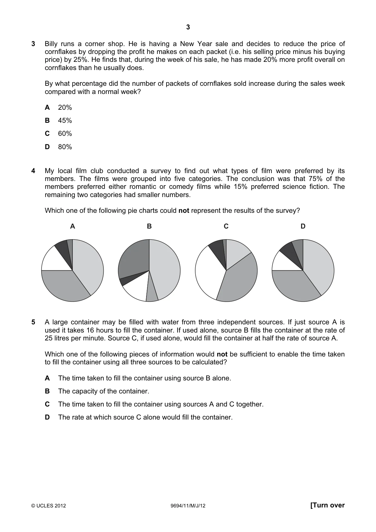 Cambridge A Level Thinking Skills 9694 2012 May/June Paper 1 · Variant 1 question paper, page 3 of 20