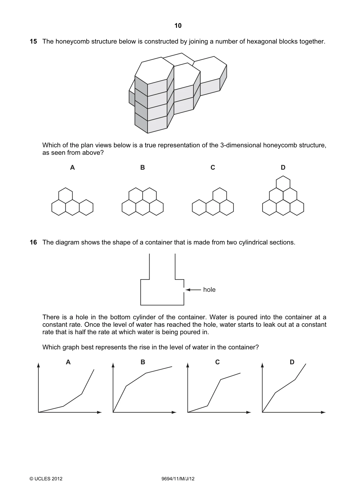 Cambridge A Level Thinking Skills 9694 2012 May/June Paper 1 · Variant 1 question paper, page 10 of 20