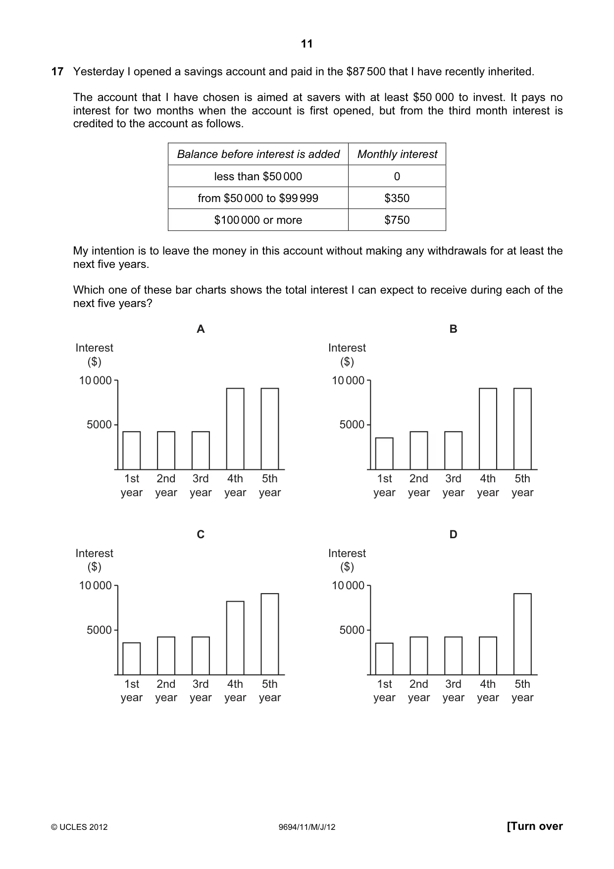 Cambridge A Level Thinking Skills 9694 2012 May/June Paper 1 · Variant 1 question paper, page 11 of 20